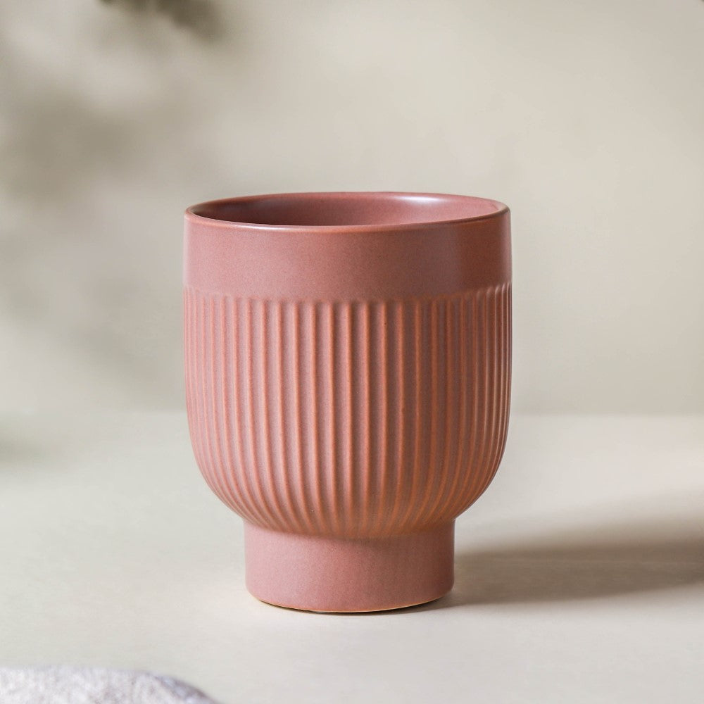 Ribbed Ceramic Vase
