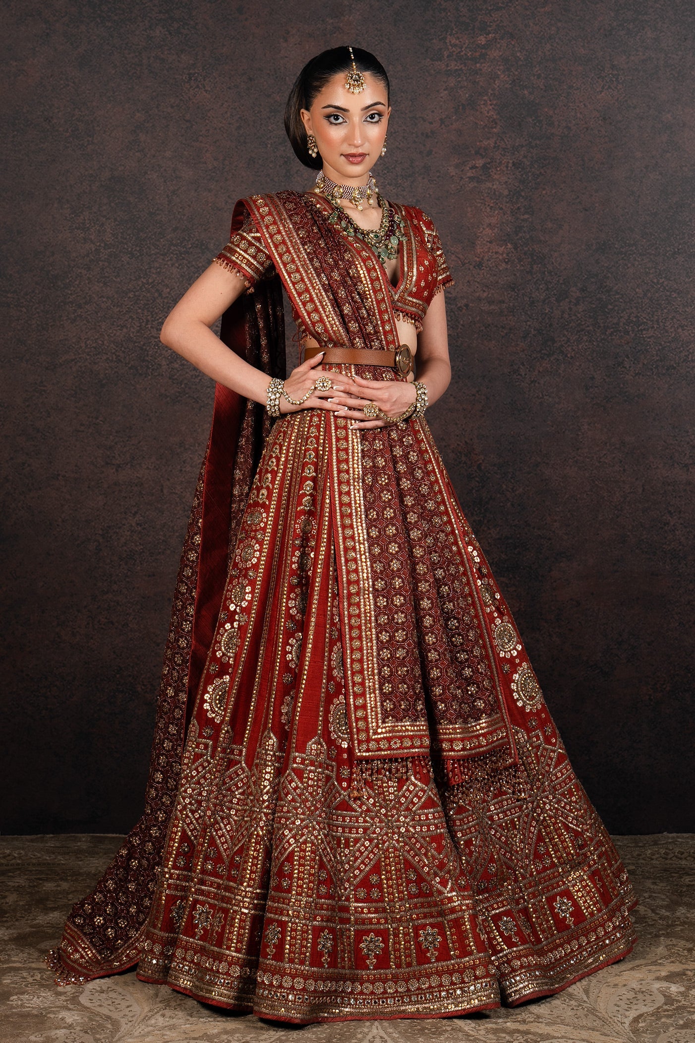 Warm Rust Lehenga Set | MURAQQA