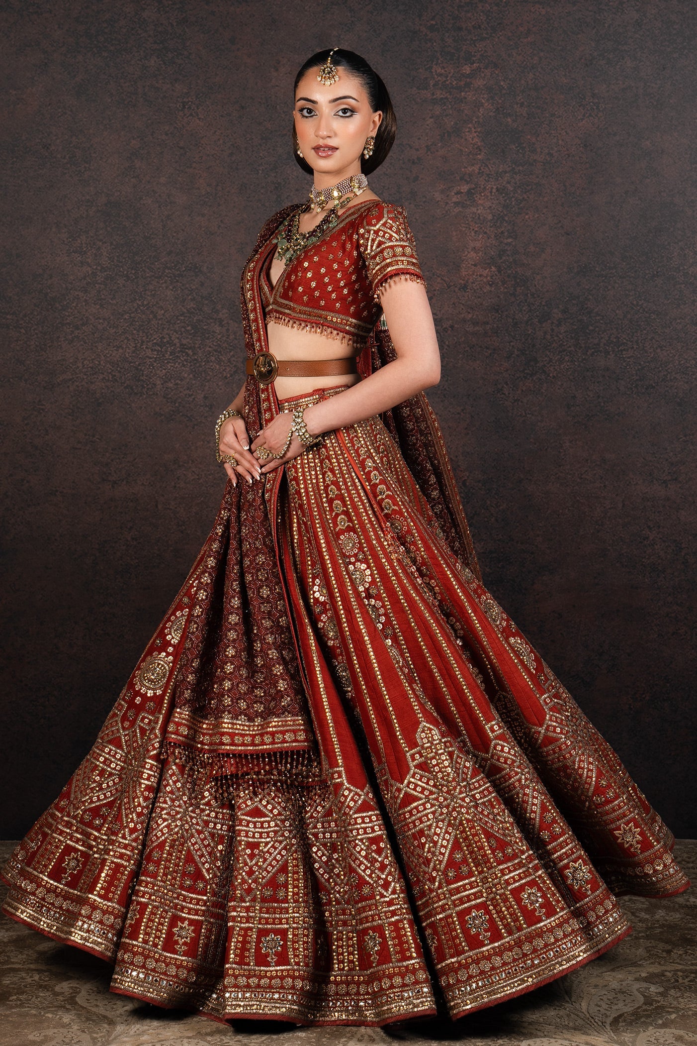 Warm Rust Lehenga Set | MURAQQA