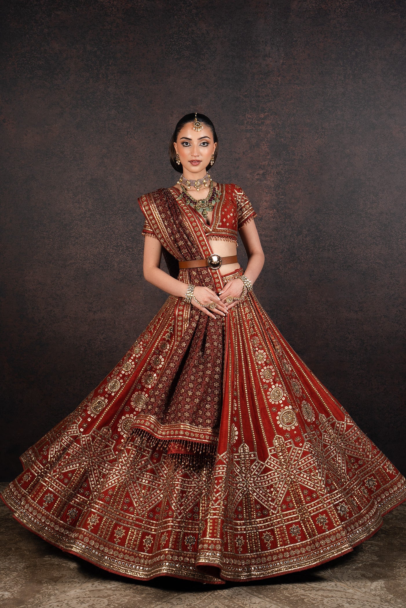 Warm Rust Lehenga Set | MURAQQA