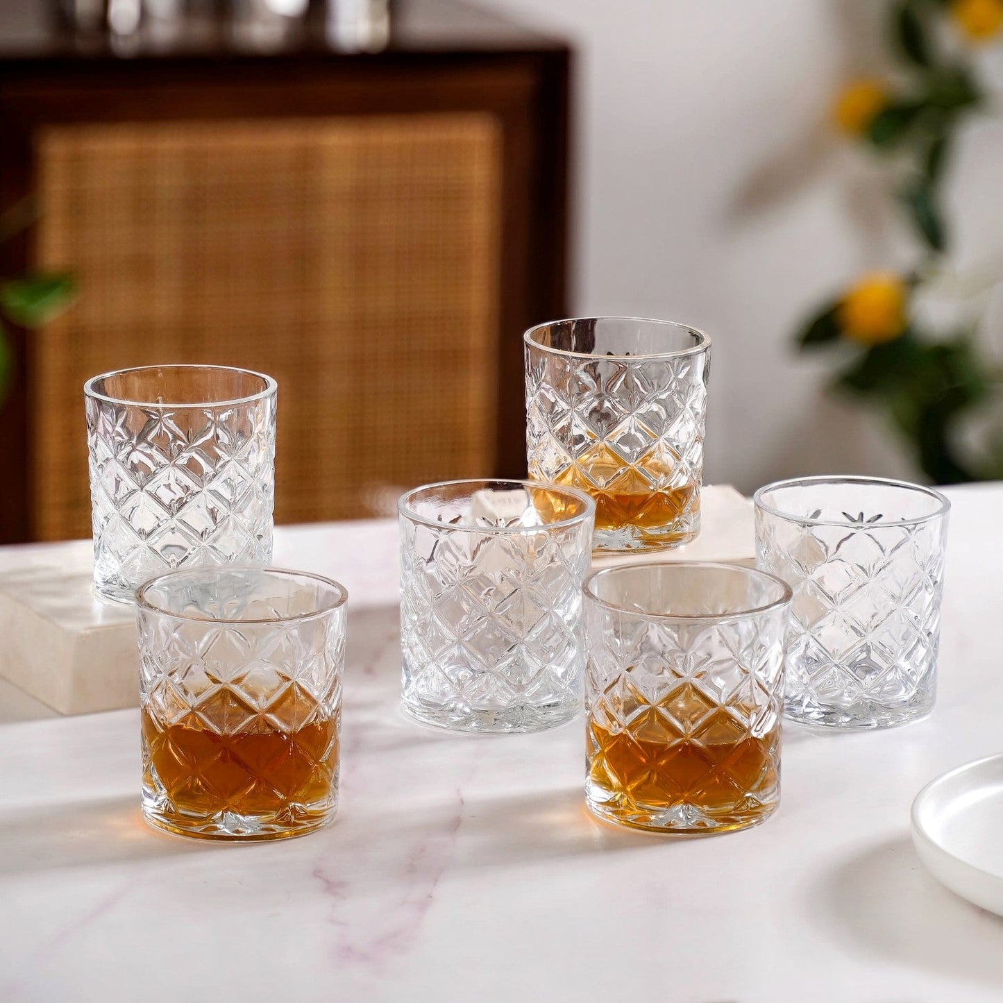 Scotch Glass Crosshatch Pattern Set Of 6 230ml