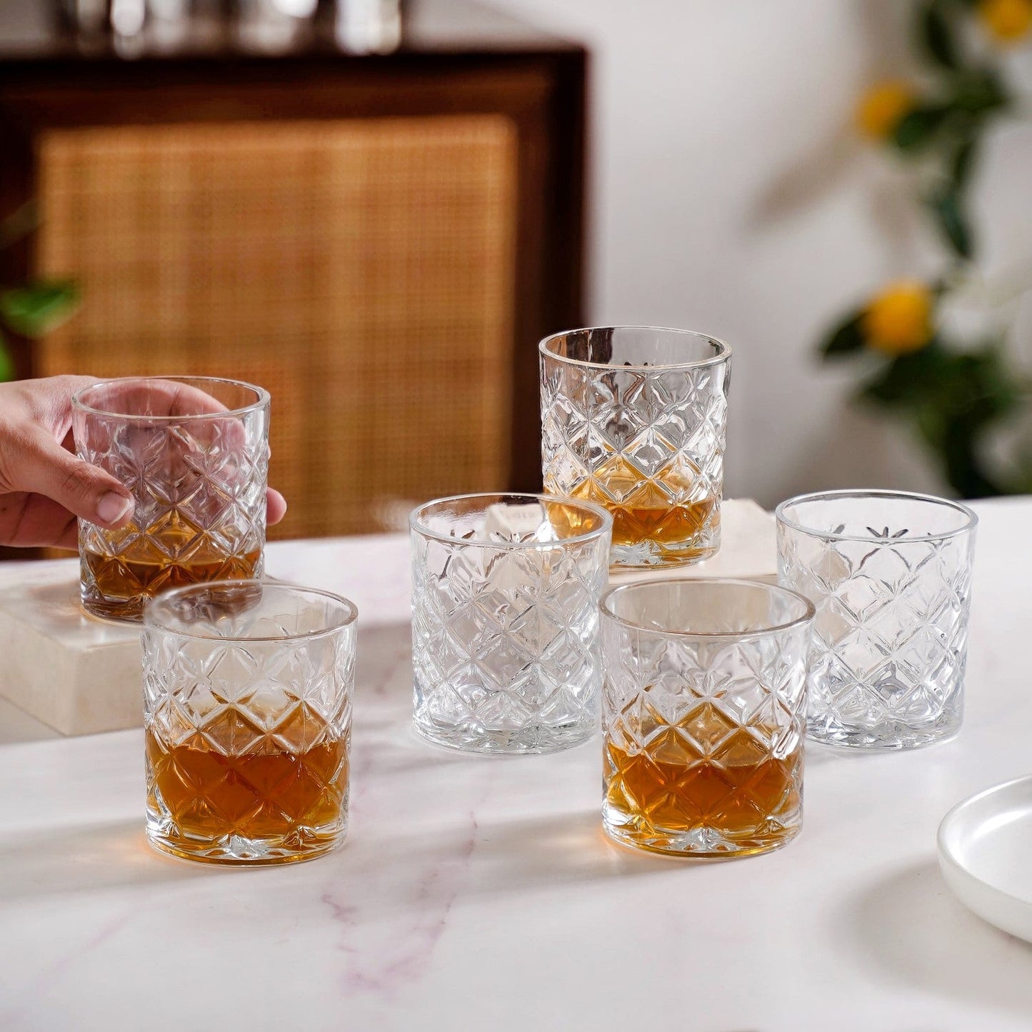Scotch Glass Crosshatch Pattern Set Of 6 230ml