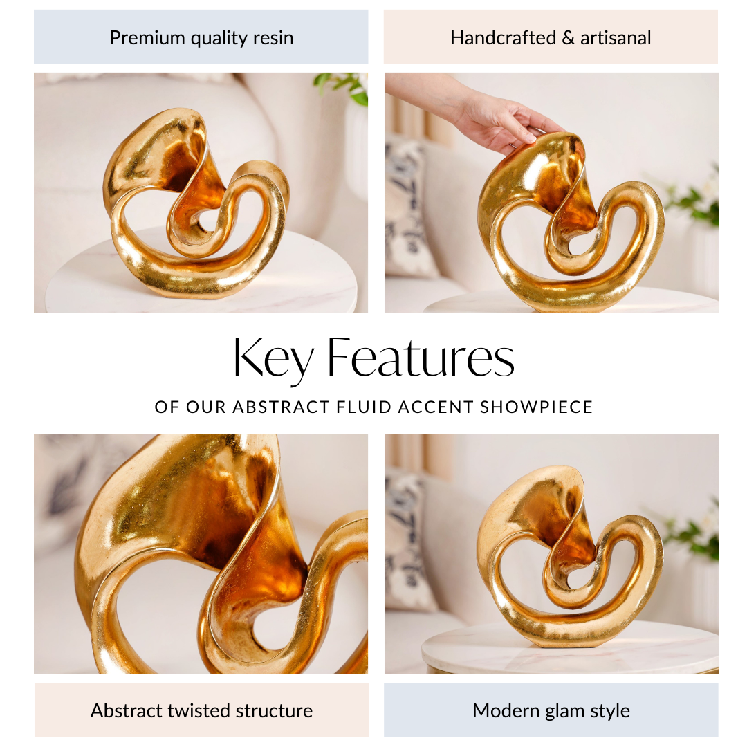 Abstract Fluid Accent Showpiece Gold