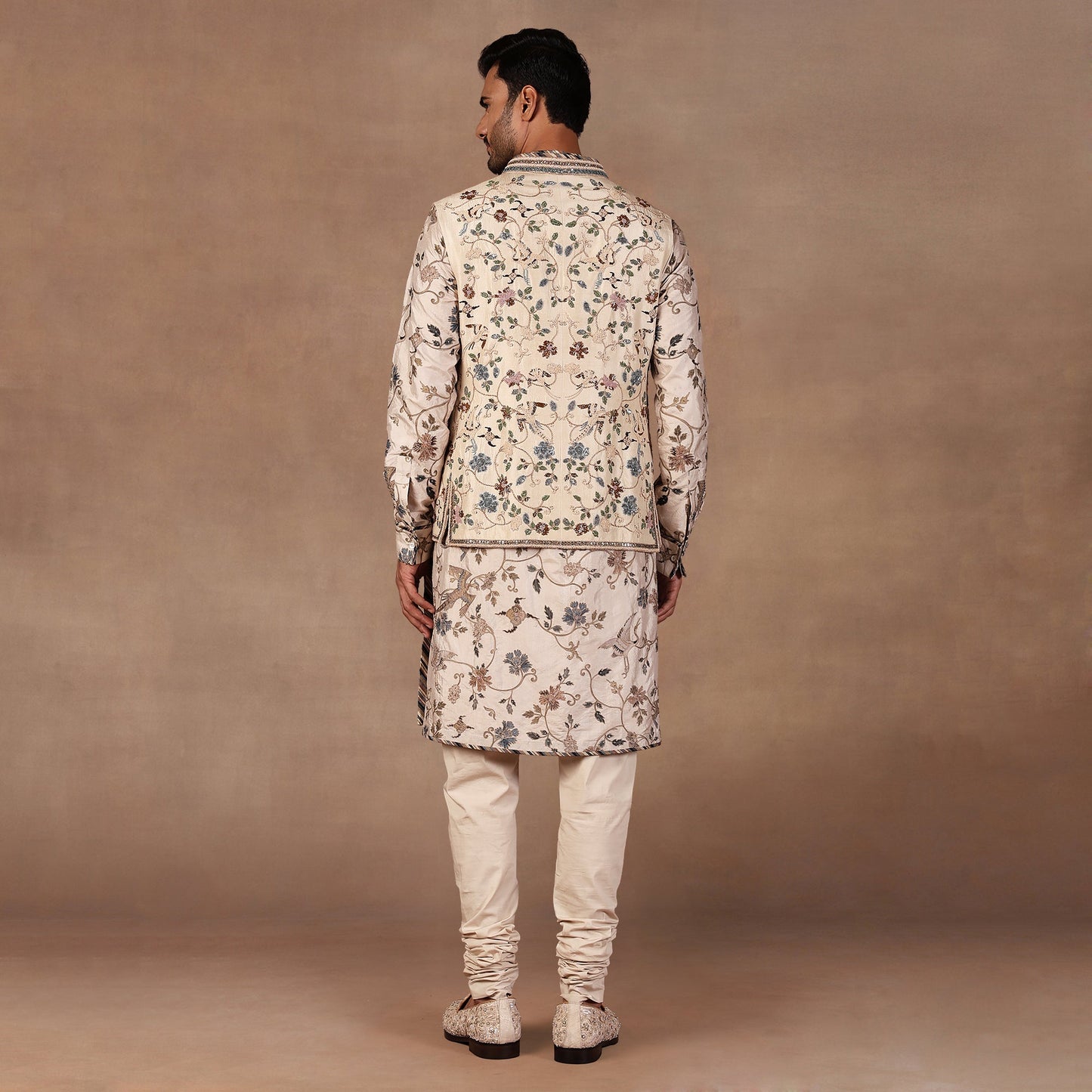 Almond Ivory Nehru Jacket Set | EAST