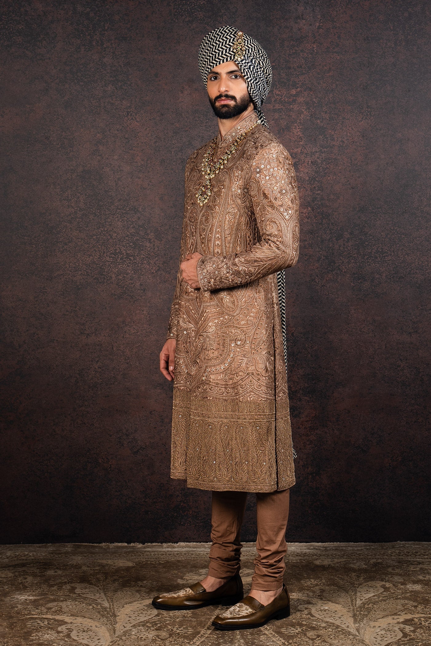 Almond Brown Sherwani Set | MURAQQA