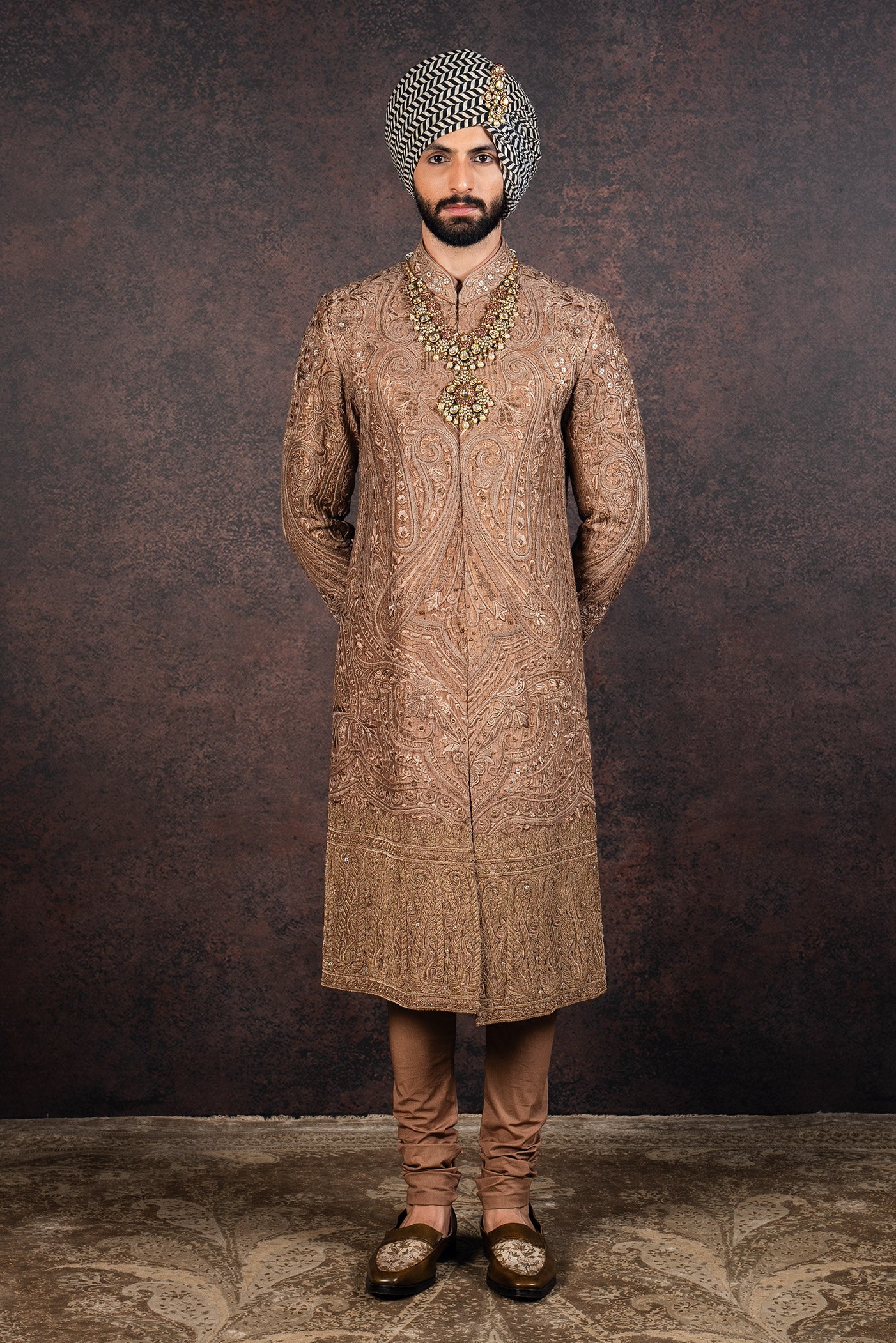 Almond Brown Sherwani Set | MURAQQA