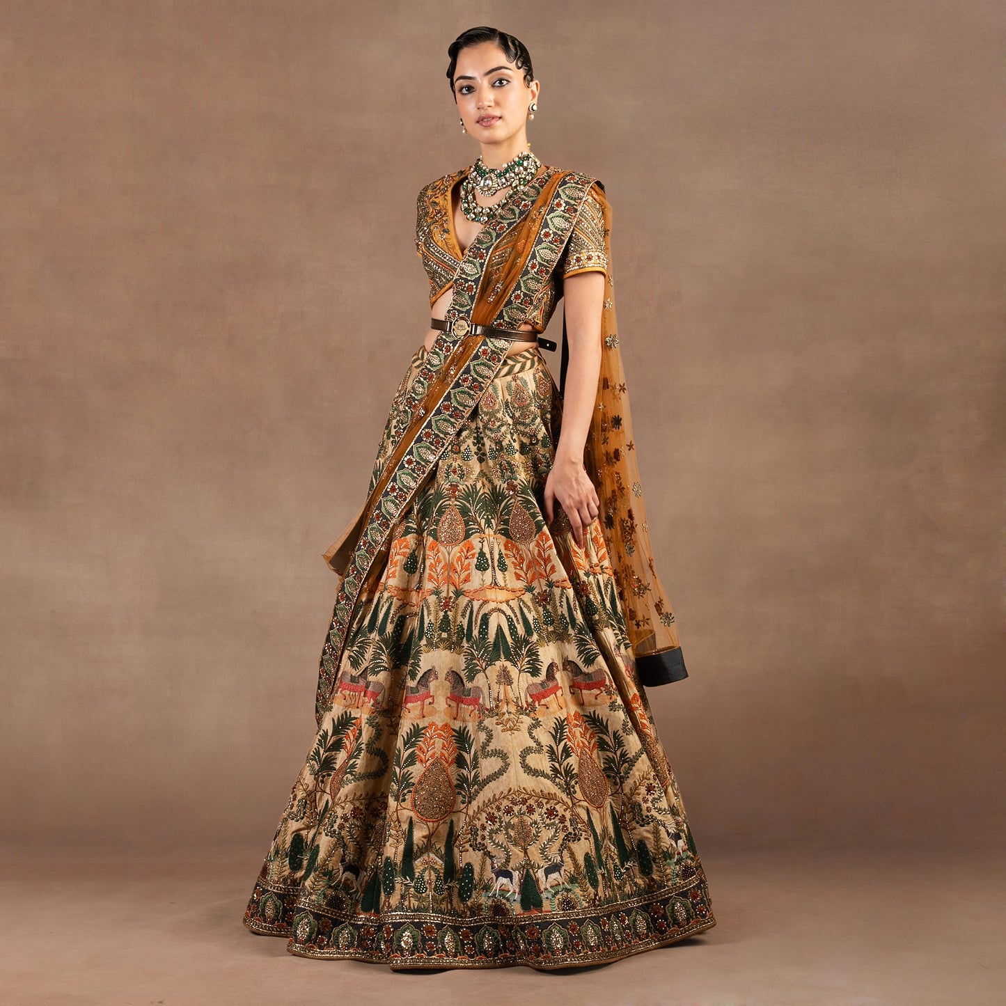 Amber Orange Lehenga Set | EAST
