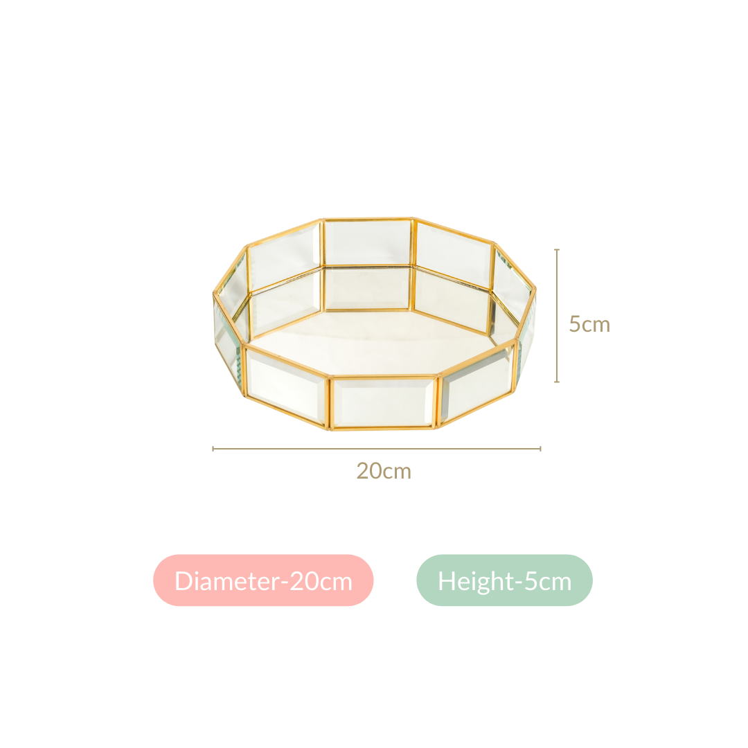 Crystal Mirrored Vanity Tray Small