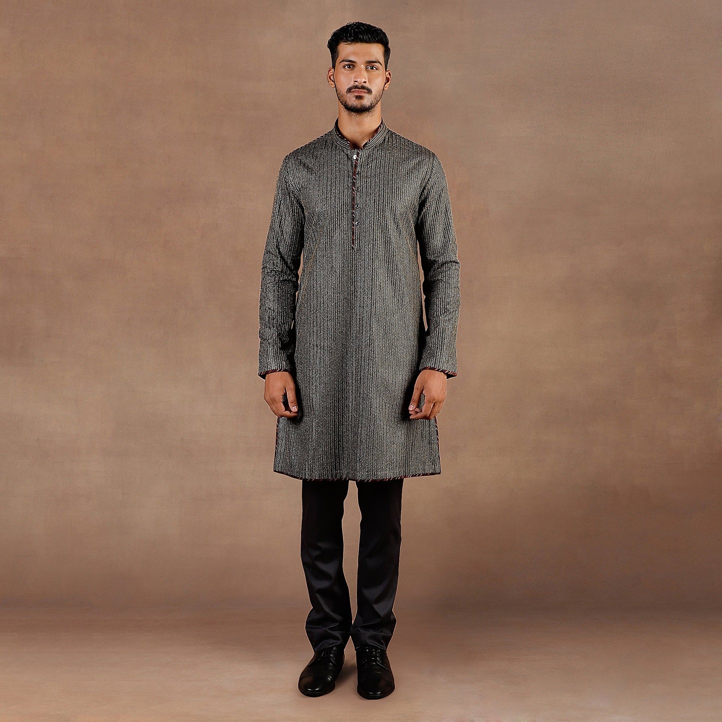 Antique Silver - Black Kurta Set | EAST