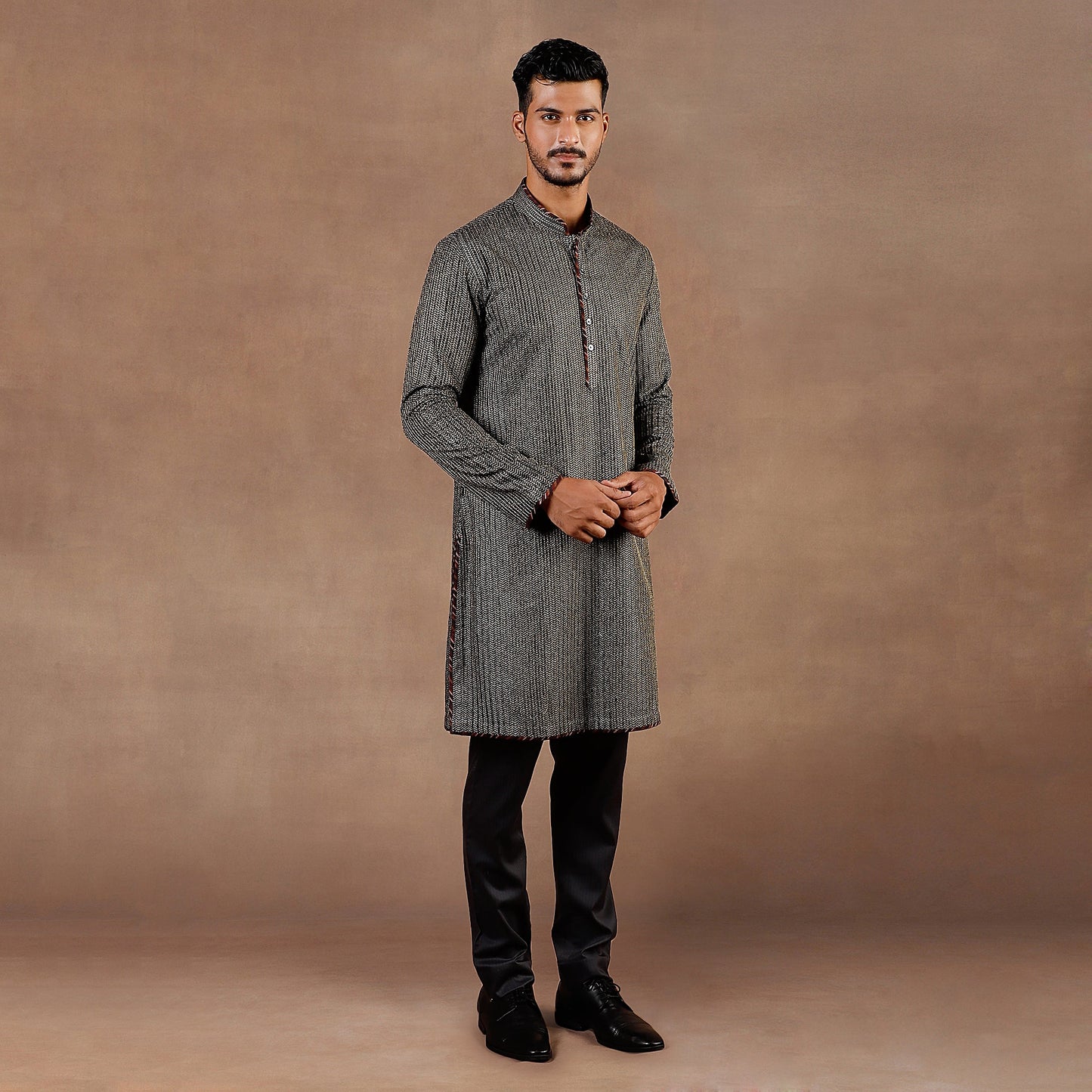 Antique Silver - Black Kurta Set | EAST