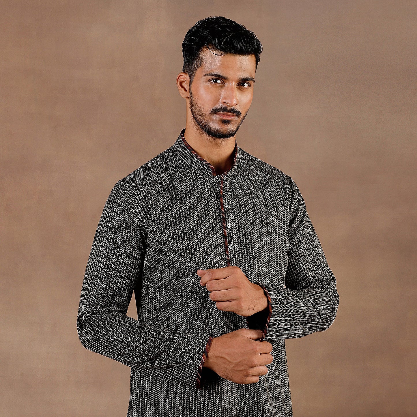 Antique Silver - Black Kurta Set | EAST