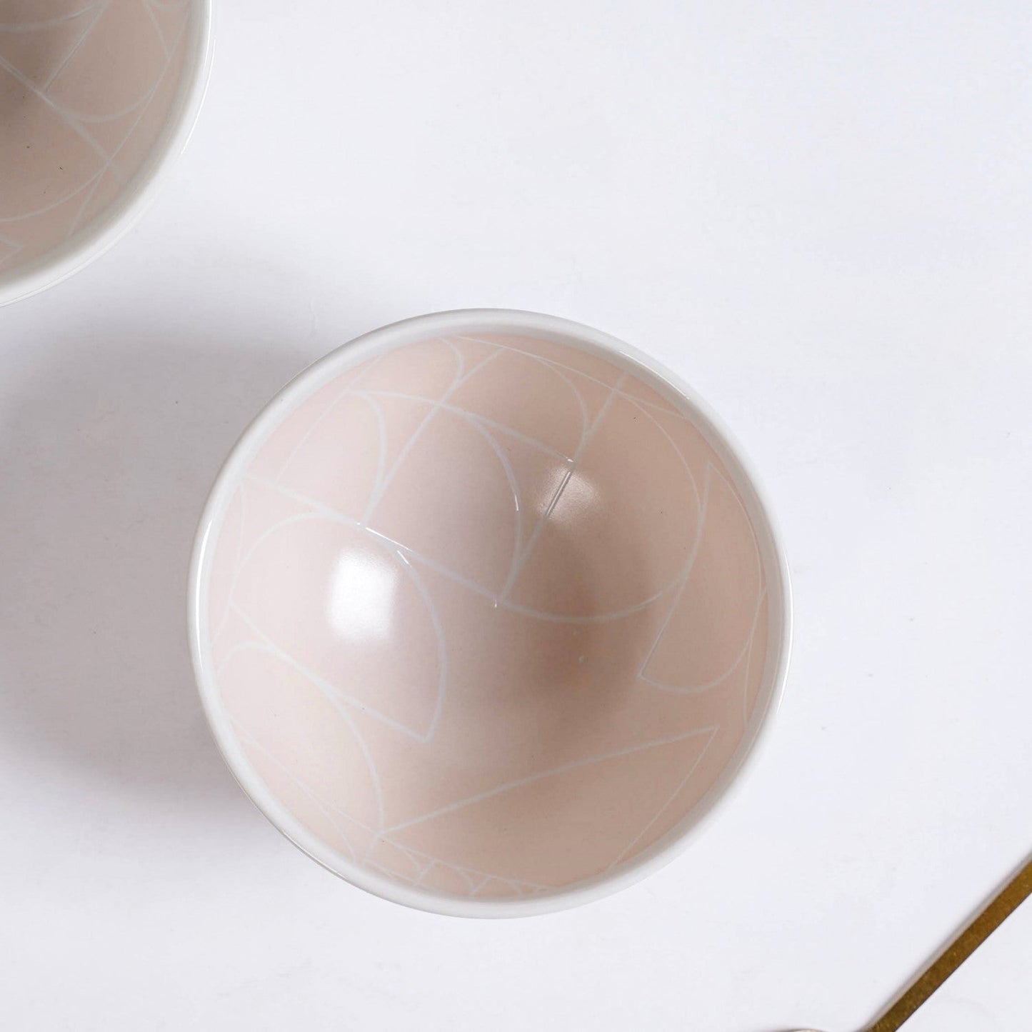 Monvia Pastel Pink Art Deco Style Snack Bowl Set Of 4 325ml