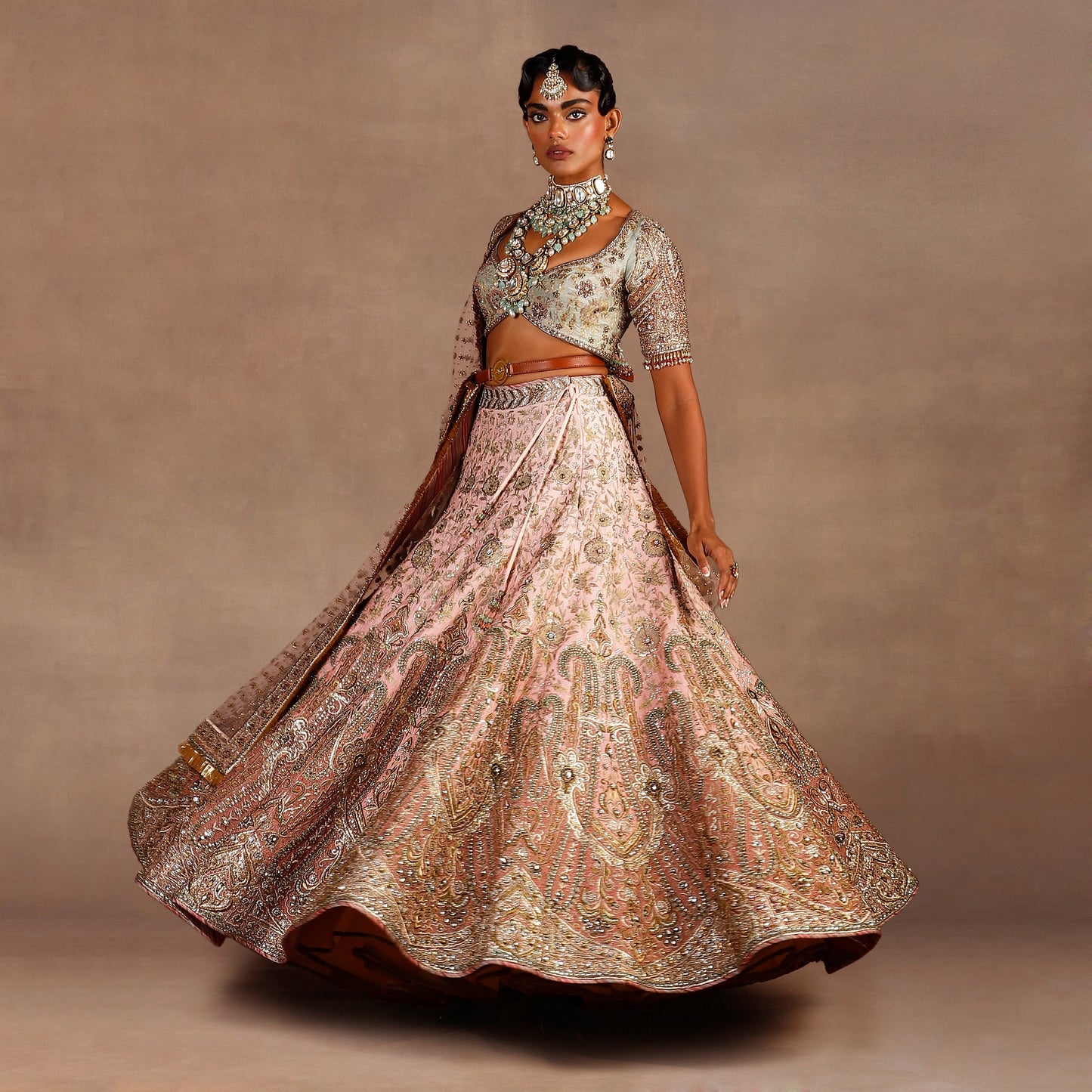 Baby Pink Ombre Lehenga Set | EAST