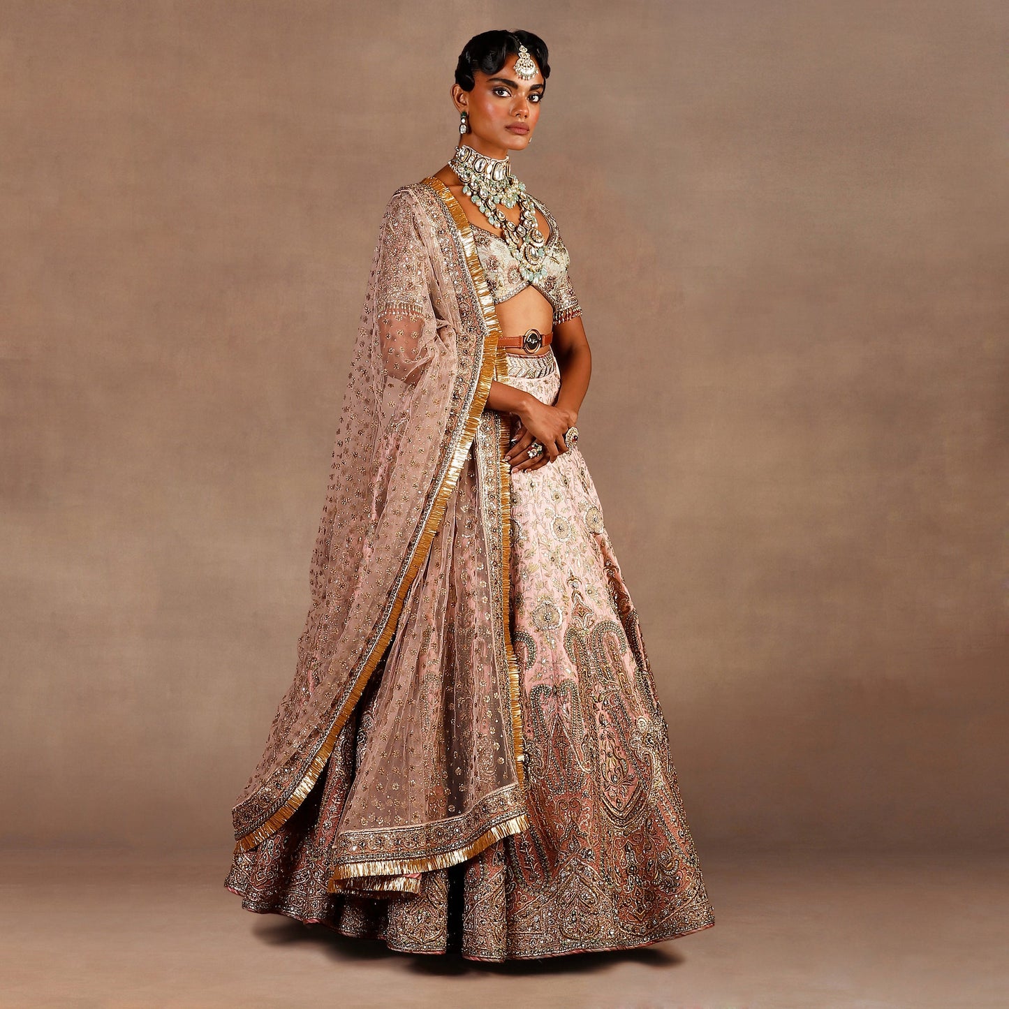 Baby Pink Ombre Lehenga Set | EAST