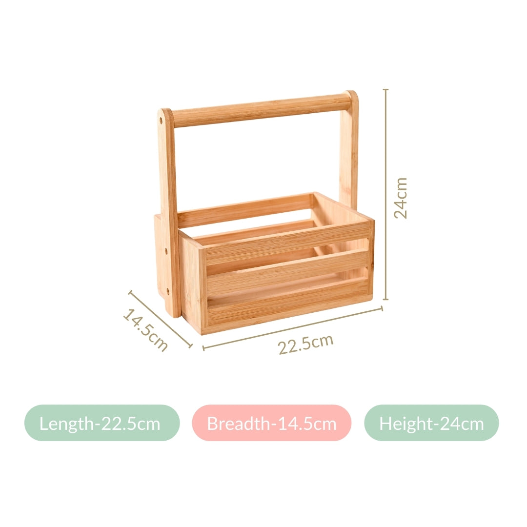 Natural Bamboo Crate Caddy