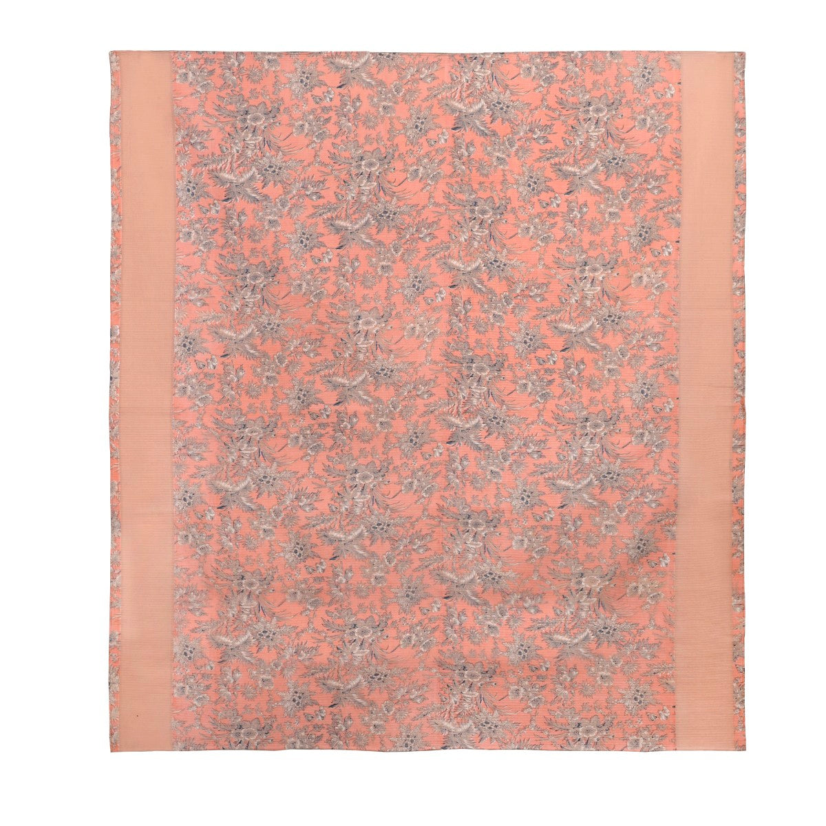 Floral Quilted Cotton King Size Bed Cover Peach Pink 102x93 Inch