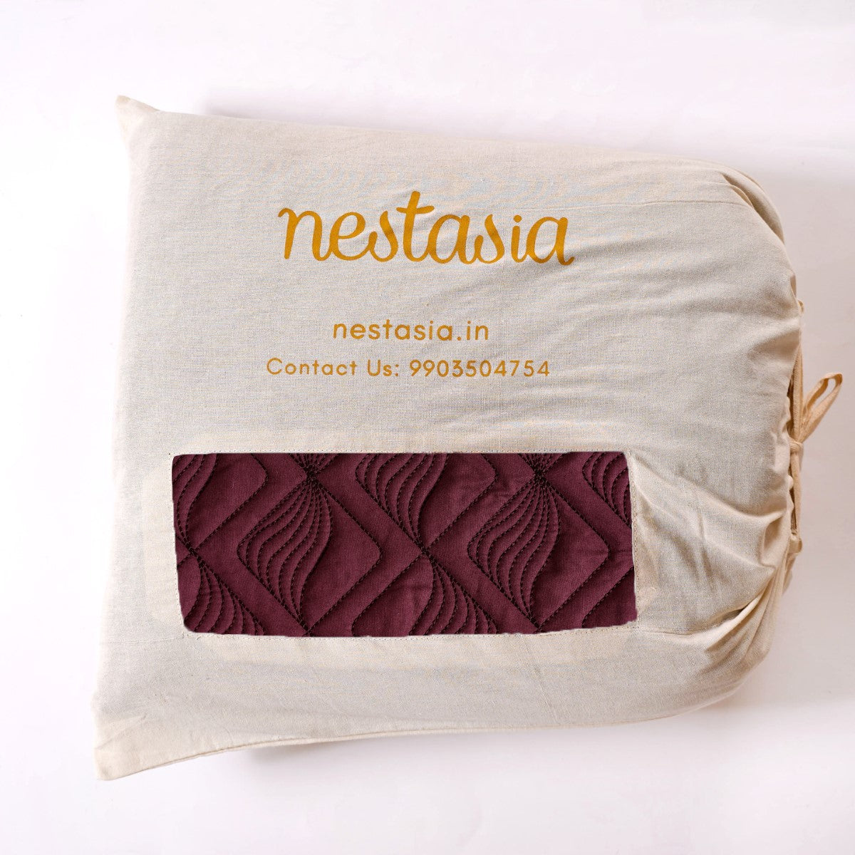 Marsala Embroidered 210TC Cotton Bed Cover With 2 Pillow Covers