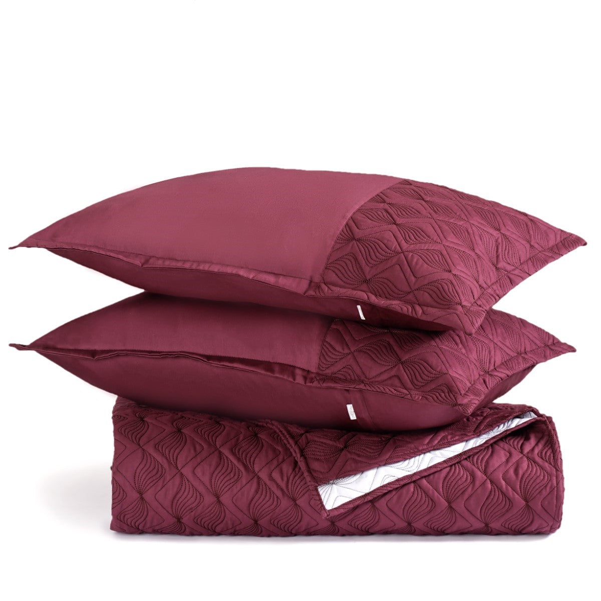 Marsala Embroidered 210TC Cotton Bed Cover With 2 Pillow Covers