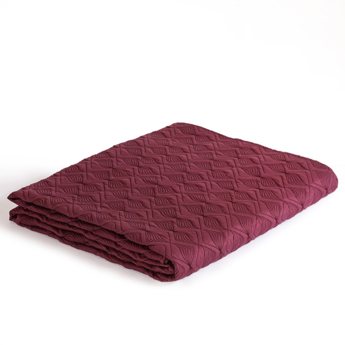 Marsala Embroidered 210TC Cotton Bed Cover With 2 Pillow Covers