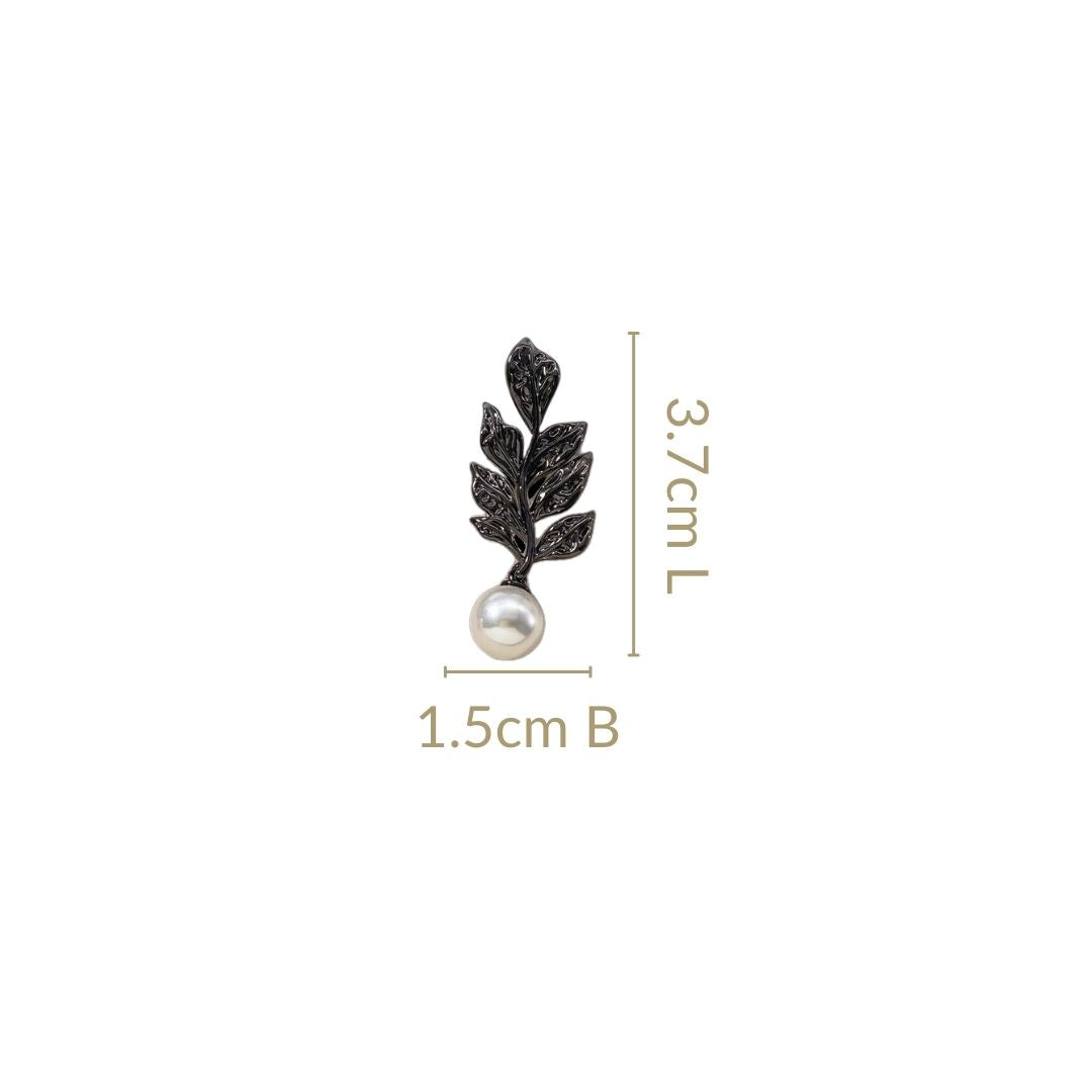 Black Pearl Leaf Dangles