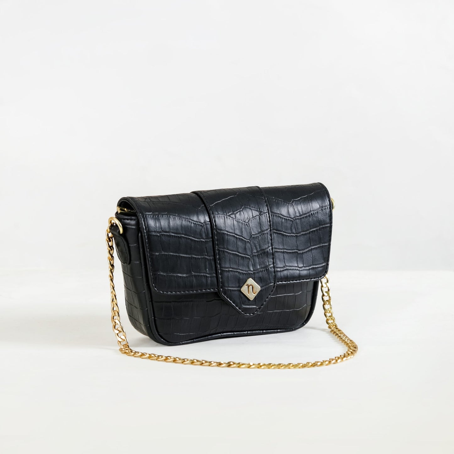 Croco Go-To Outing Bag Black