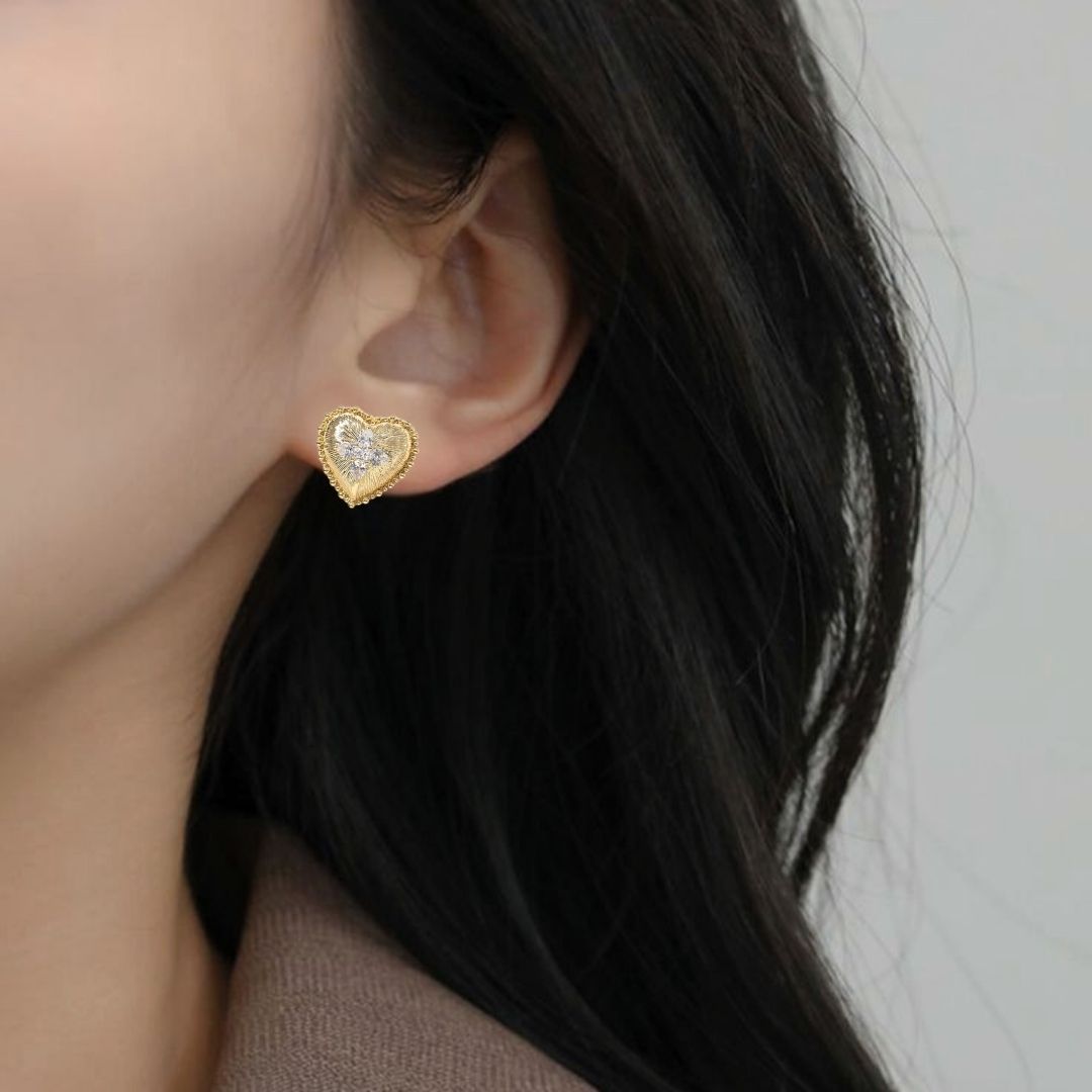Blooming Heart Stud Earrings