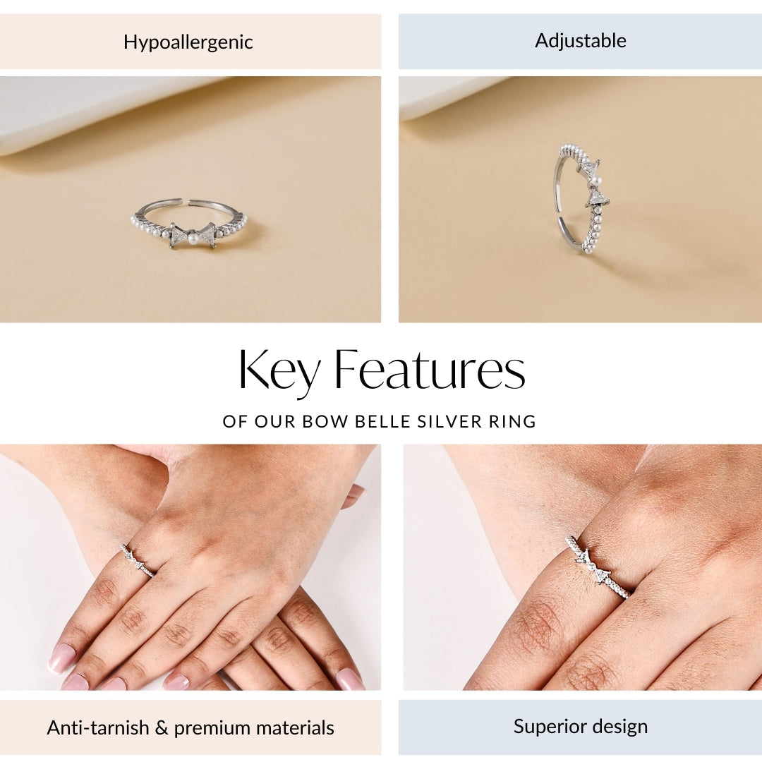 Bow Belle Silver Ring