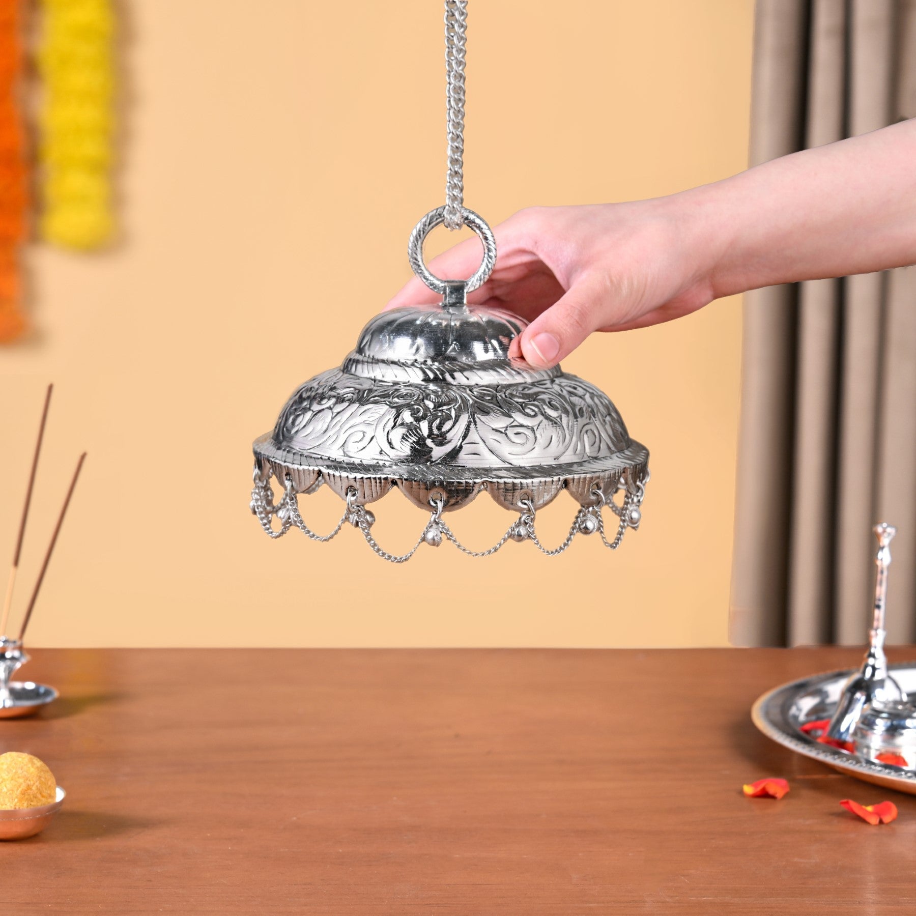 Brass Chattar For Hindu Gods Singhasan Or Mandir 12cm