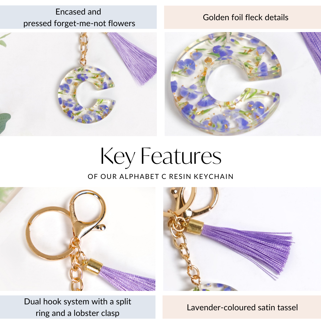 Charming Elegance C Alphabet Keychain