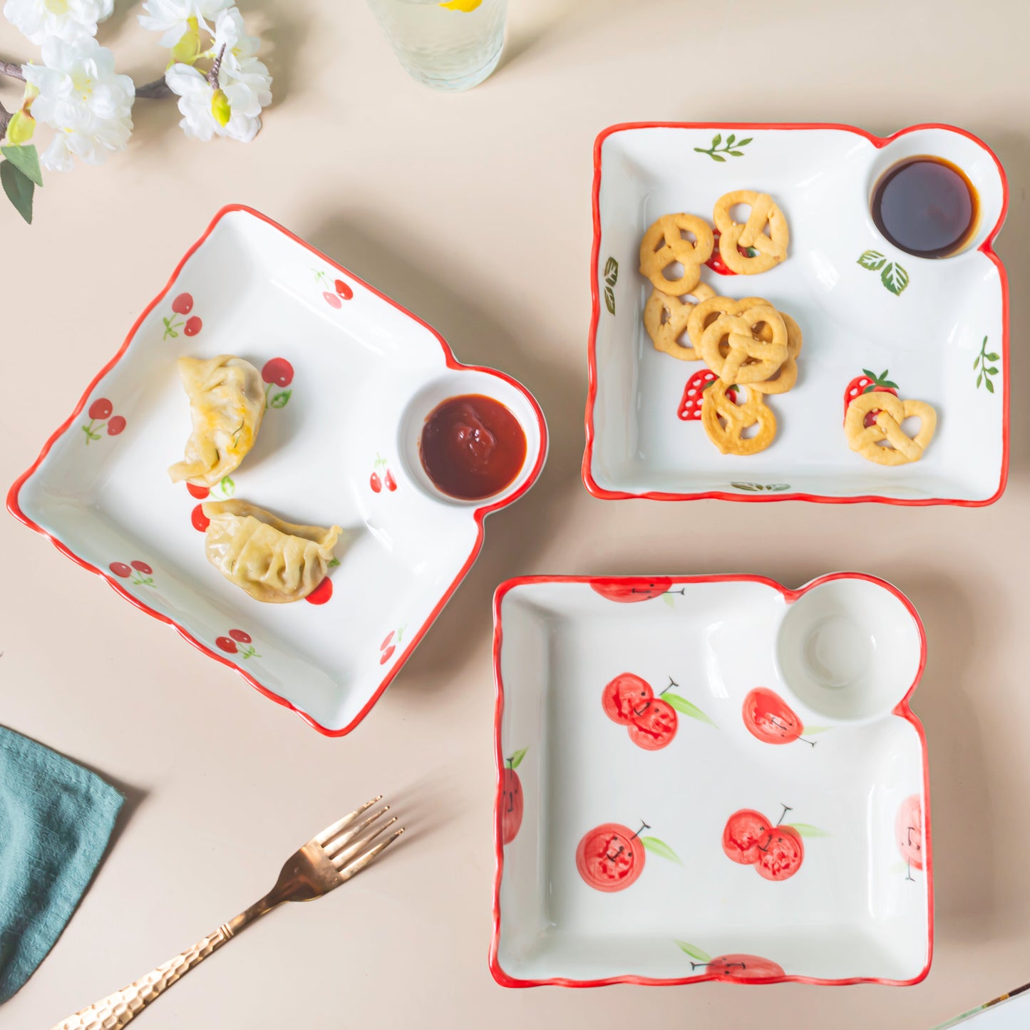 Cherry On Top Sectioned Plate Red