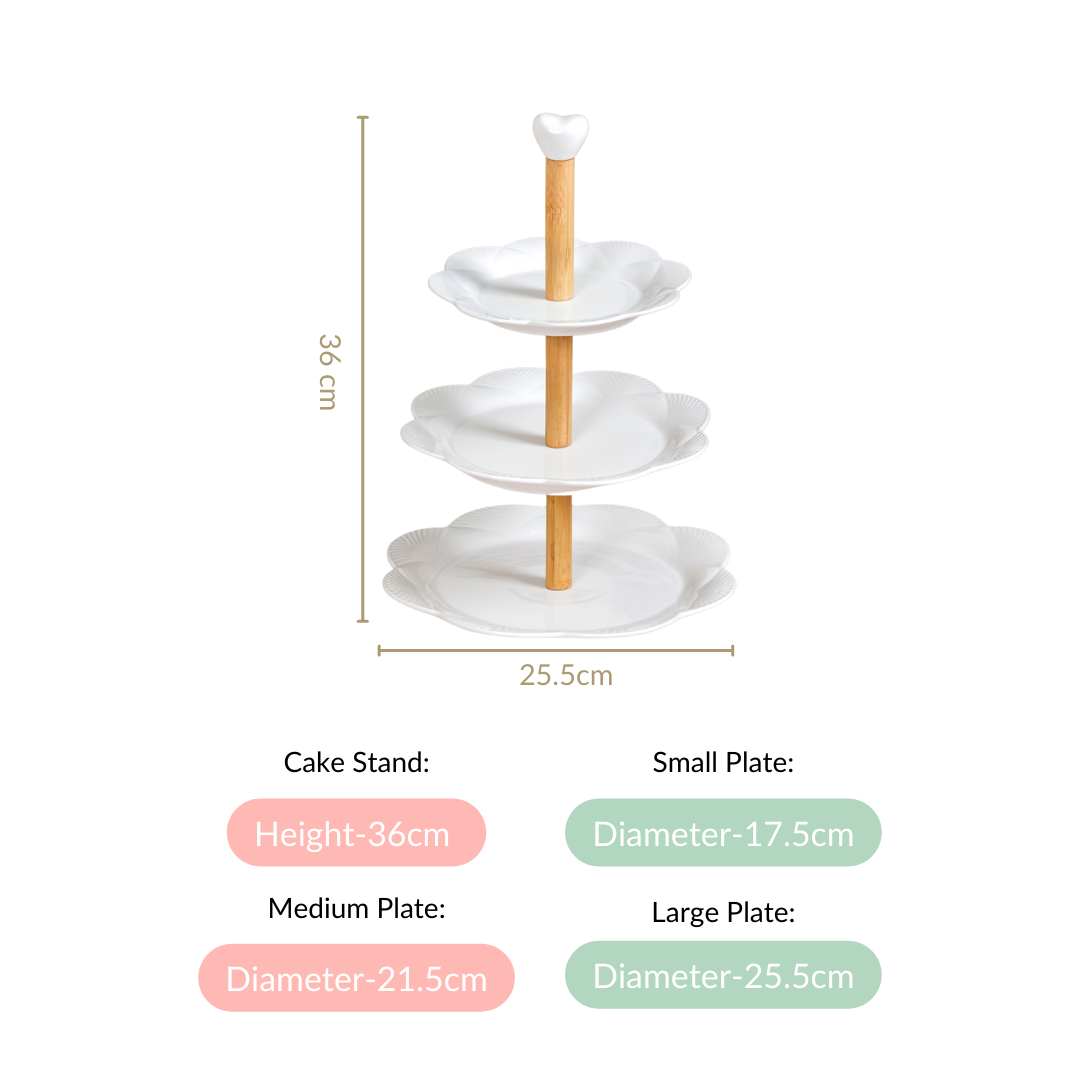 Blanca White Ceramic 3 Tier Cake Stand