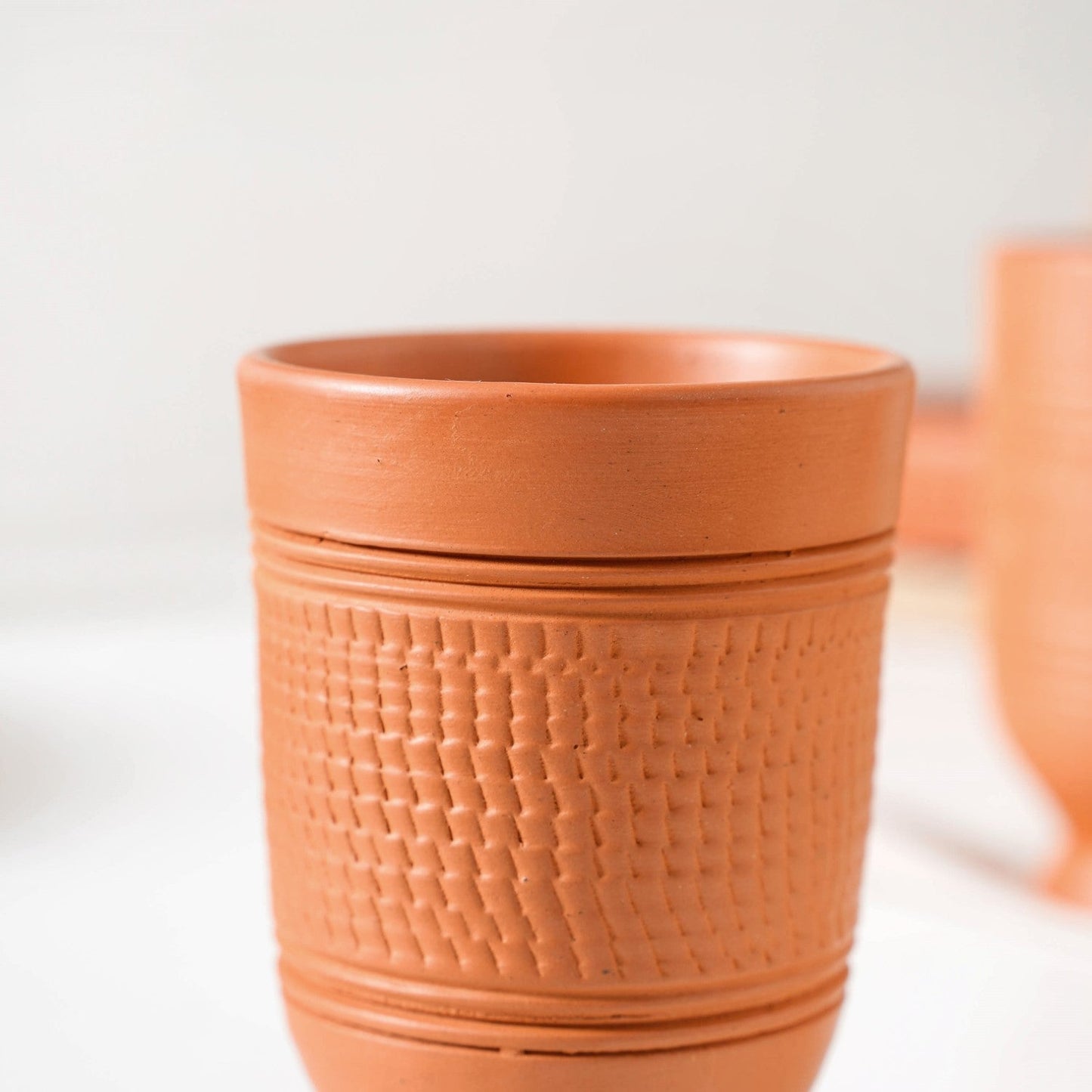 Glaze Free Terracotta Clay Tumblers Set Of 4 300ml