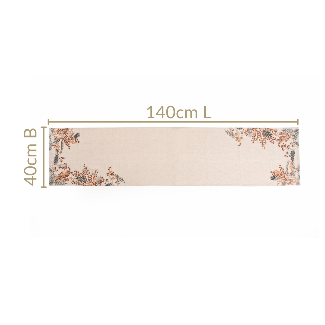 Rustic Charm Wild Berry Cotton Table Runner