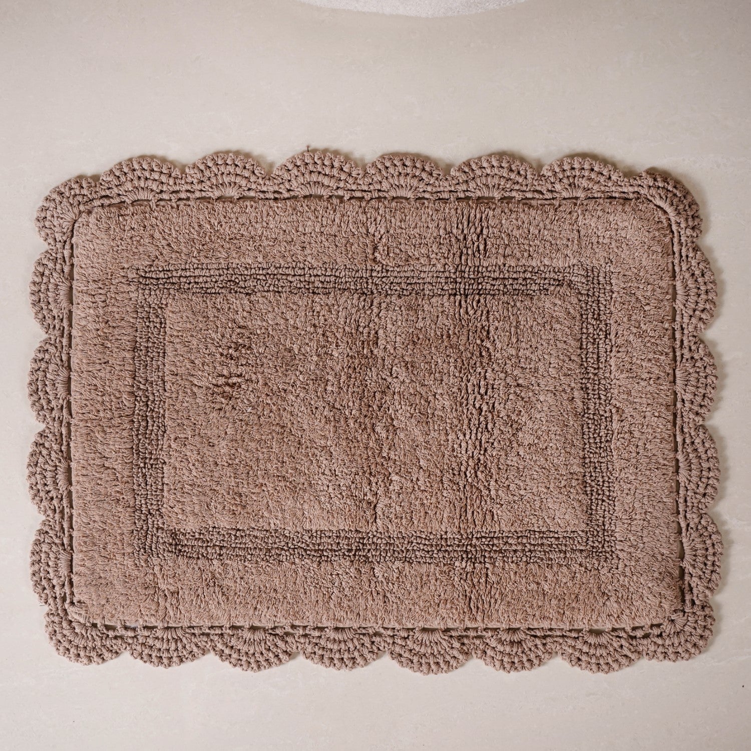 Plush Crochet Cotton Door Mats Set Of 2 29x21 Inch