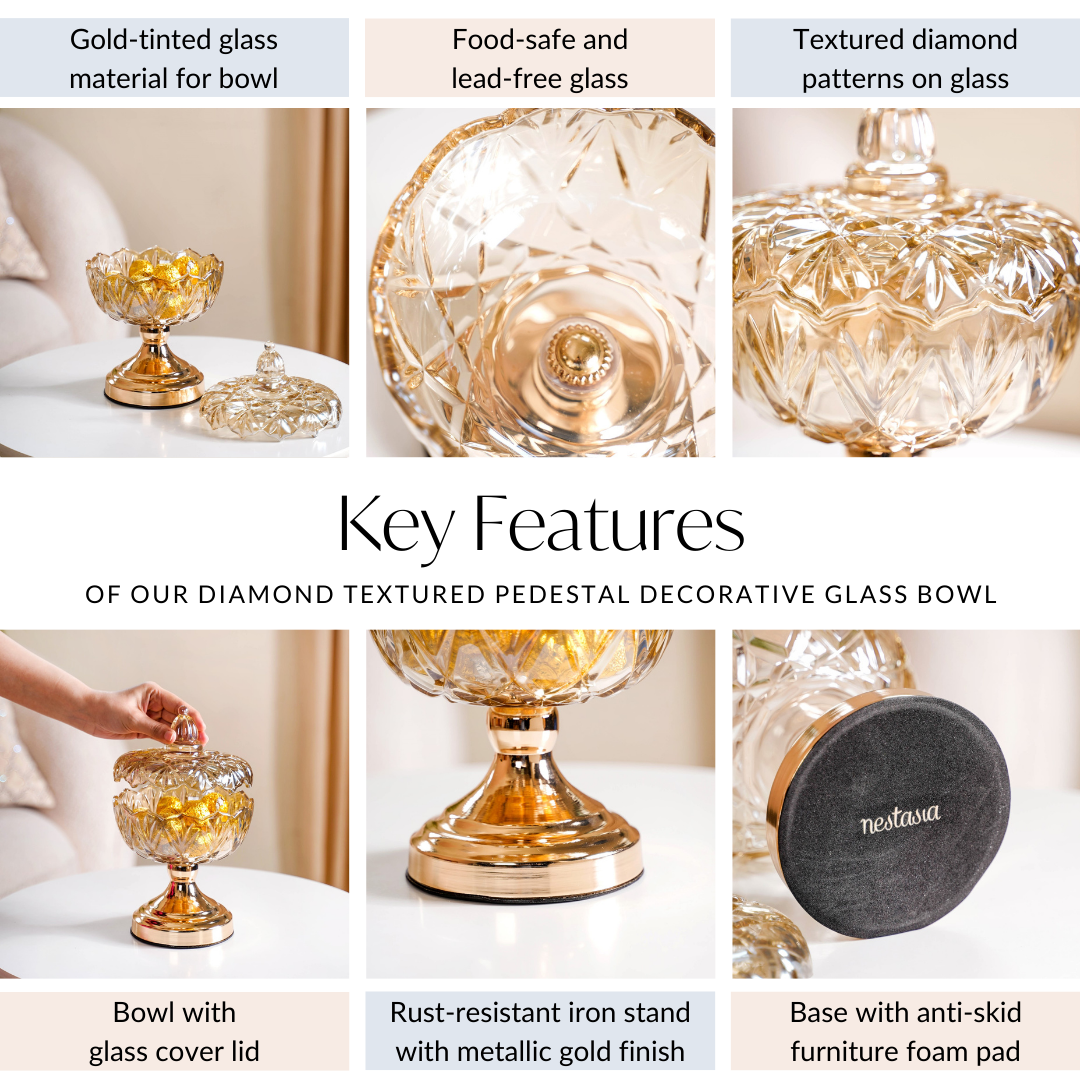 Pedestal Decorative Glass Bowl