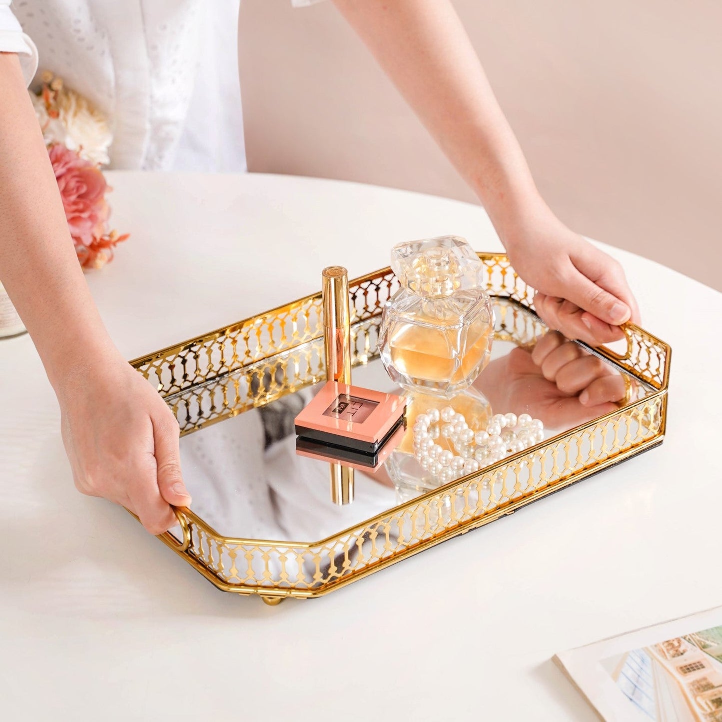 Luxurious Large Decorative Metal Tray