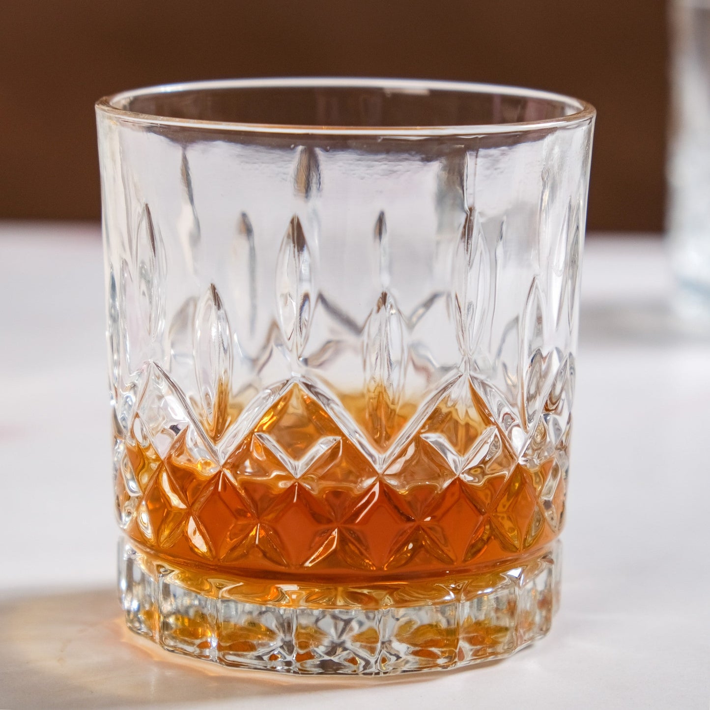 Embossed Heavy Base Old Fashioned Whiskey Glass Large Set Of 6 310ml