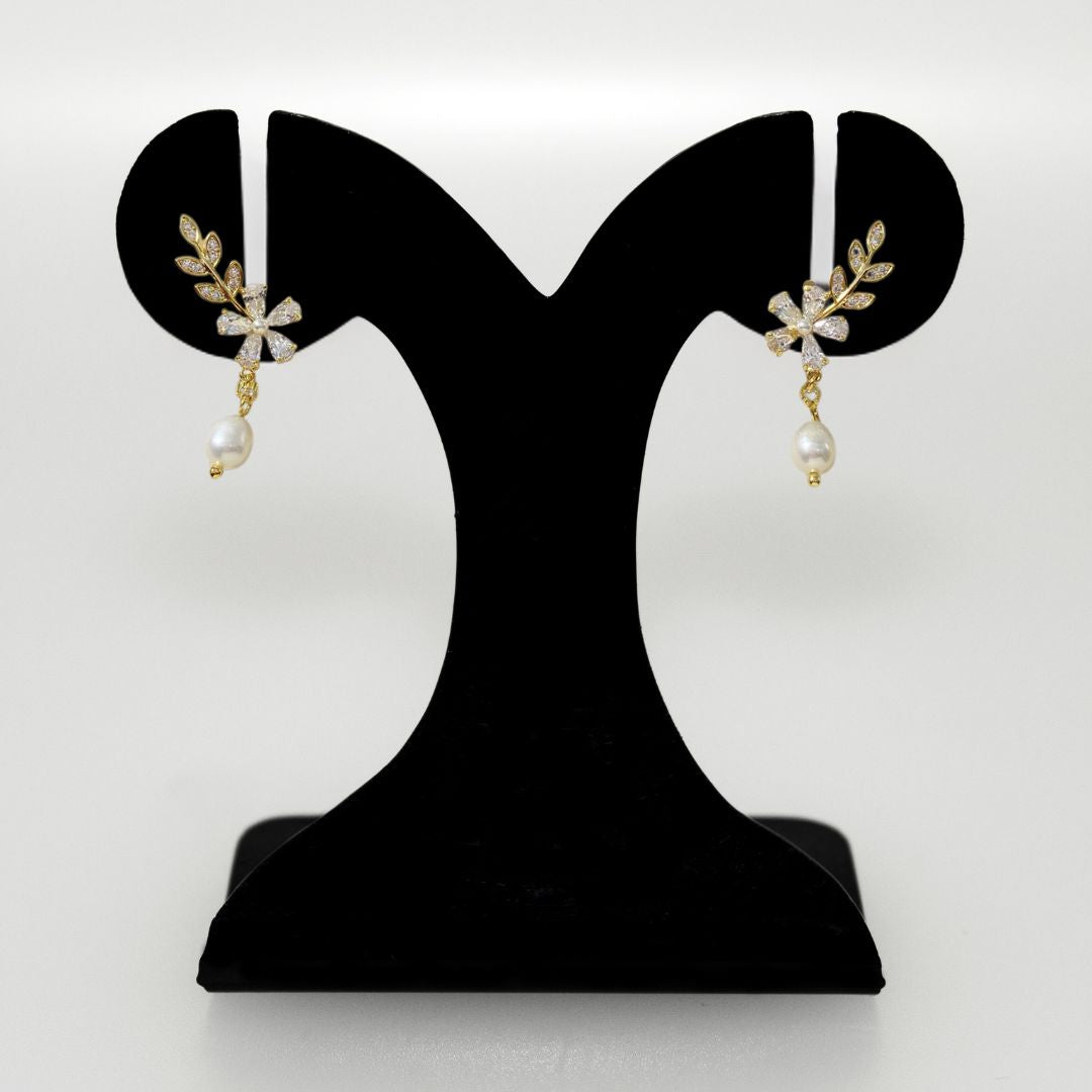 Ethereal Drop Earrings With Diamante Accents