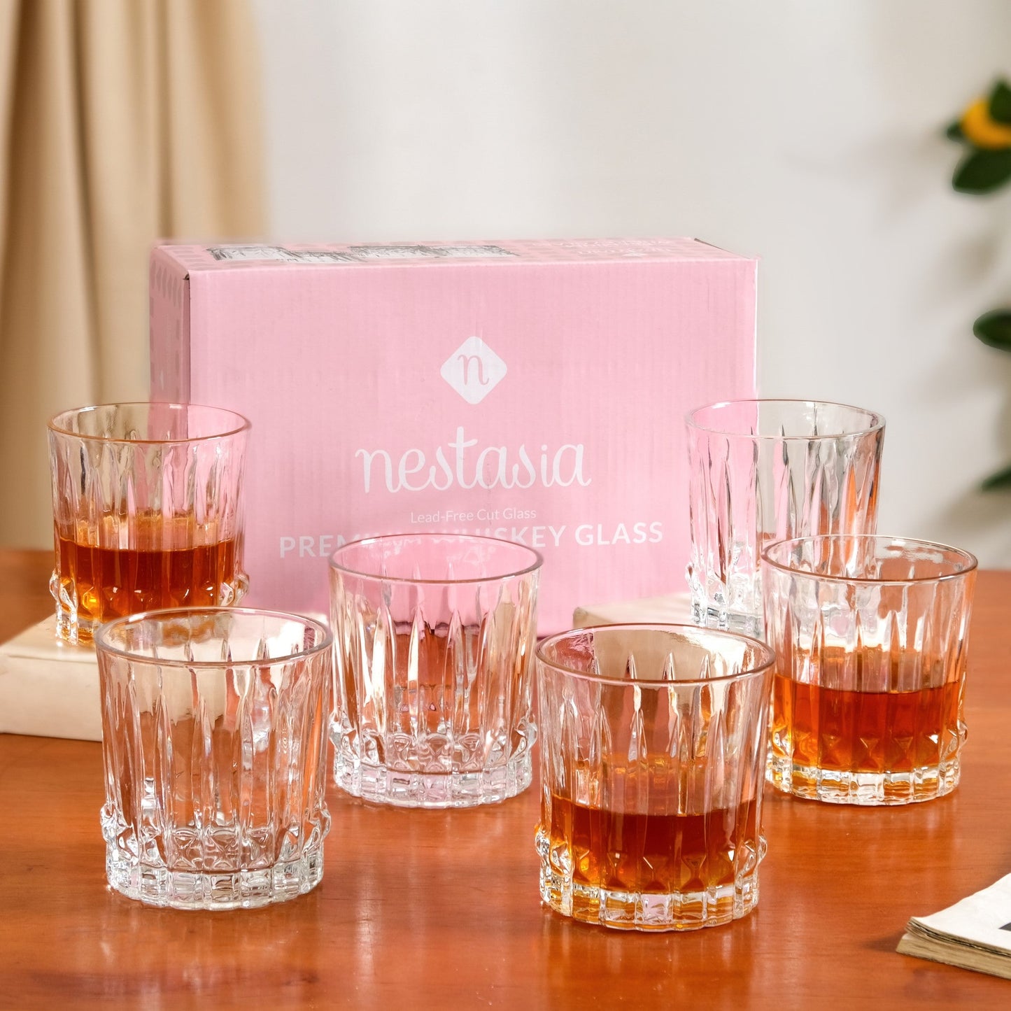 Fluted Jewel Premium Scotch Glass Large Set Of 6 310ml