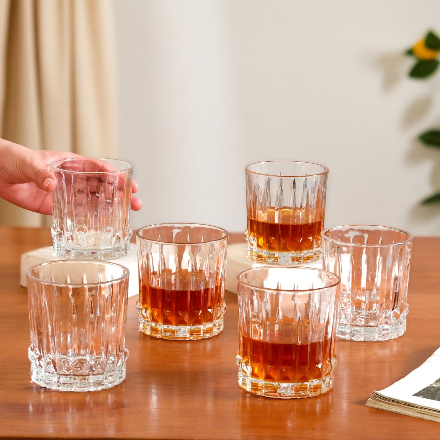 Fluted Jewel Premium Scotch Glass Large Set Of 6 310ml