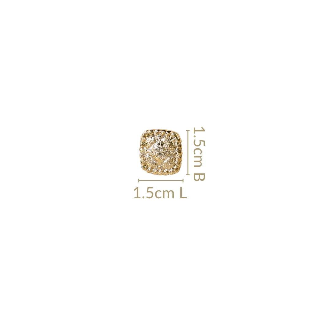 Ornate Foil Imprint Studs Gold