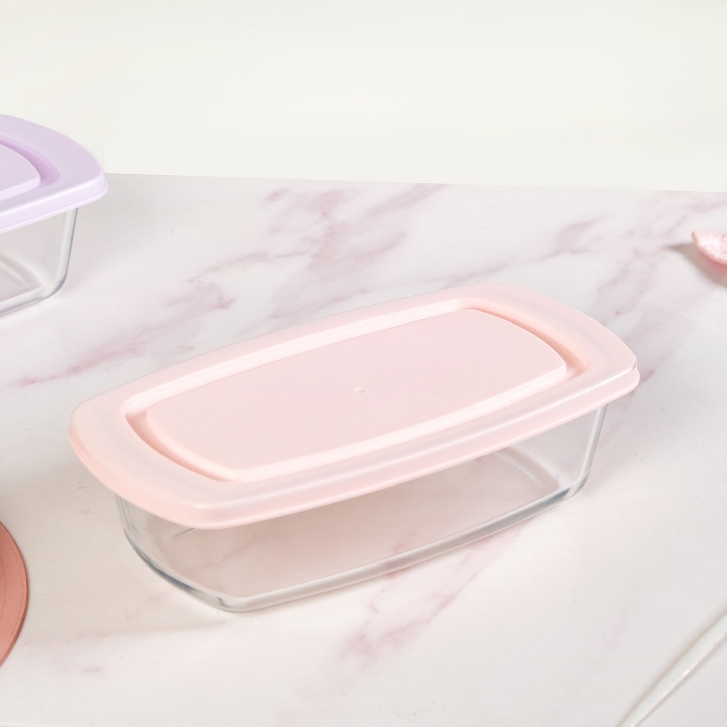 Set Of 2 Borosilicate Long Baking Dishes With Lid 1600ml