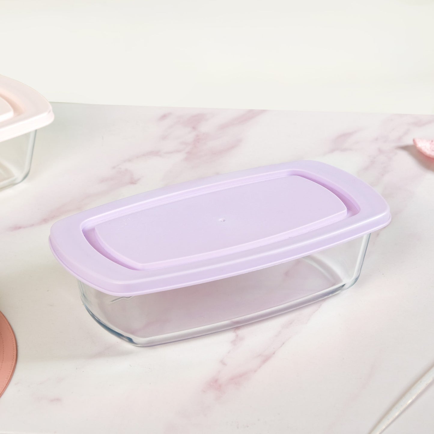 Set Of 2 Borosilicate Long Baking Dishes With Lid 1600ml