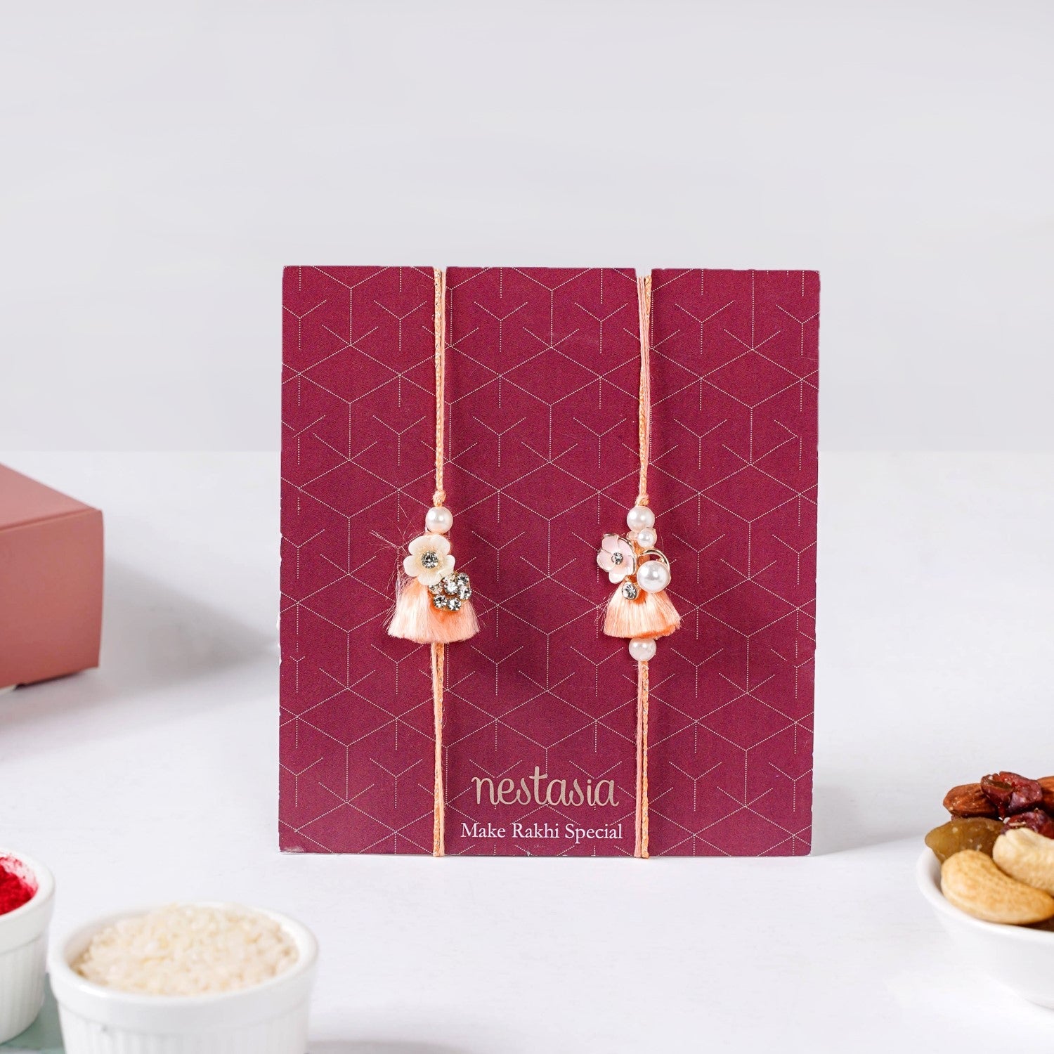 Peach Bath Set Rakhi Gift Hamper