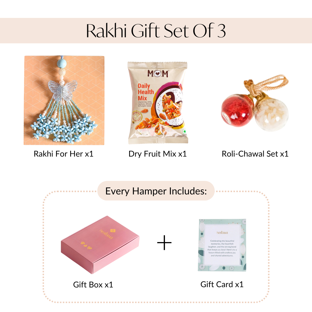Butterfly Lumba For Sister Set Of 3 With Gift Box And Card