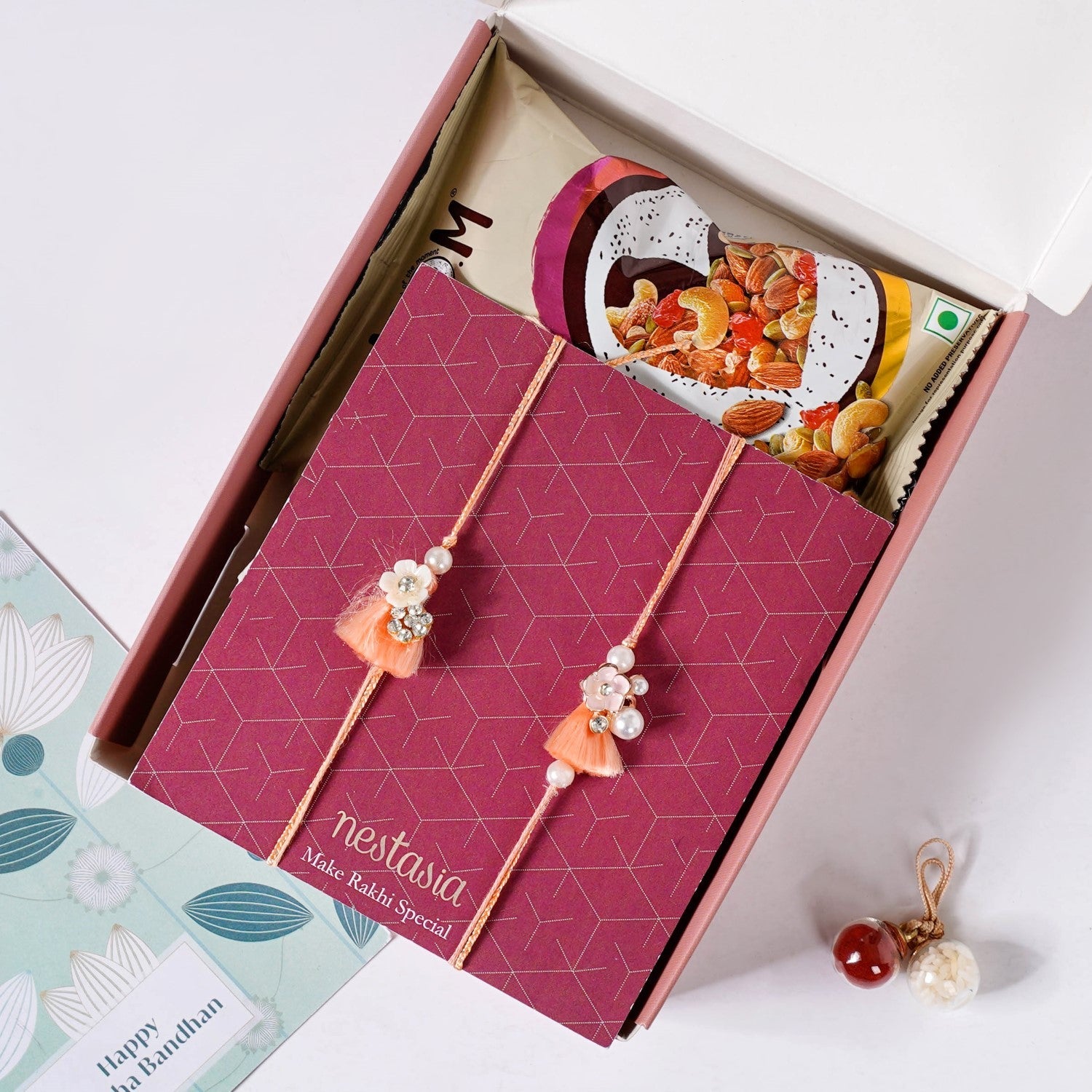 Peach Bath Set Rakhi Gift Hamper
