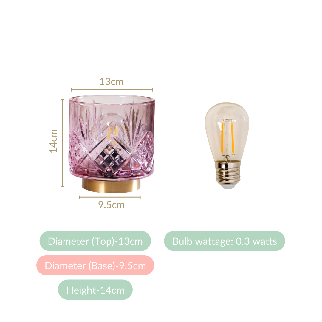 Purple Decorative Glass Lamp