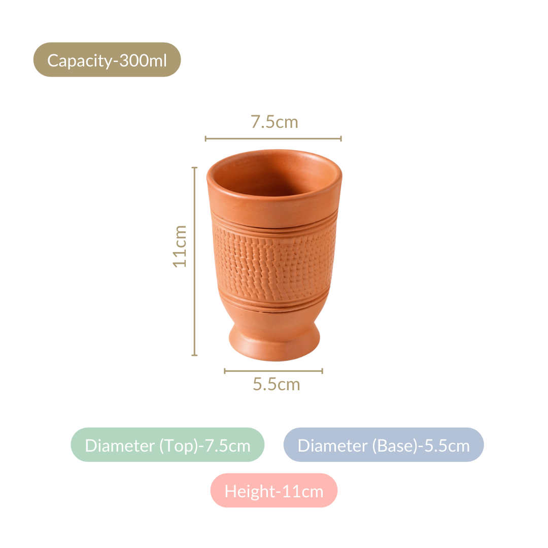 Glaze Free Terracotta Clay Tumblers Set Of 4 300ml