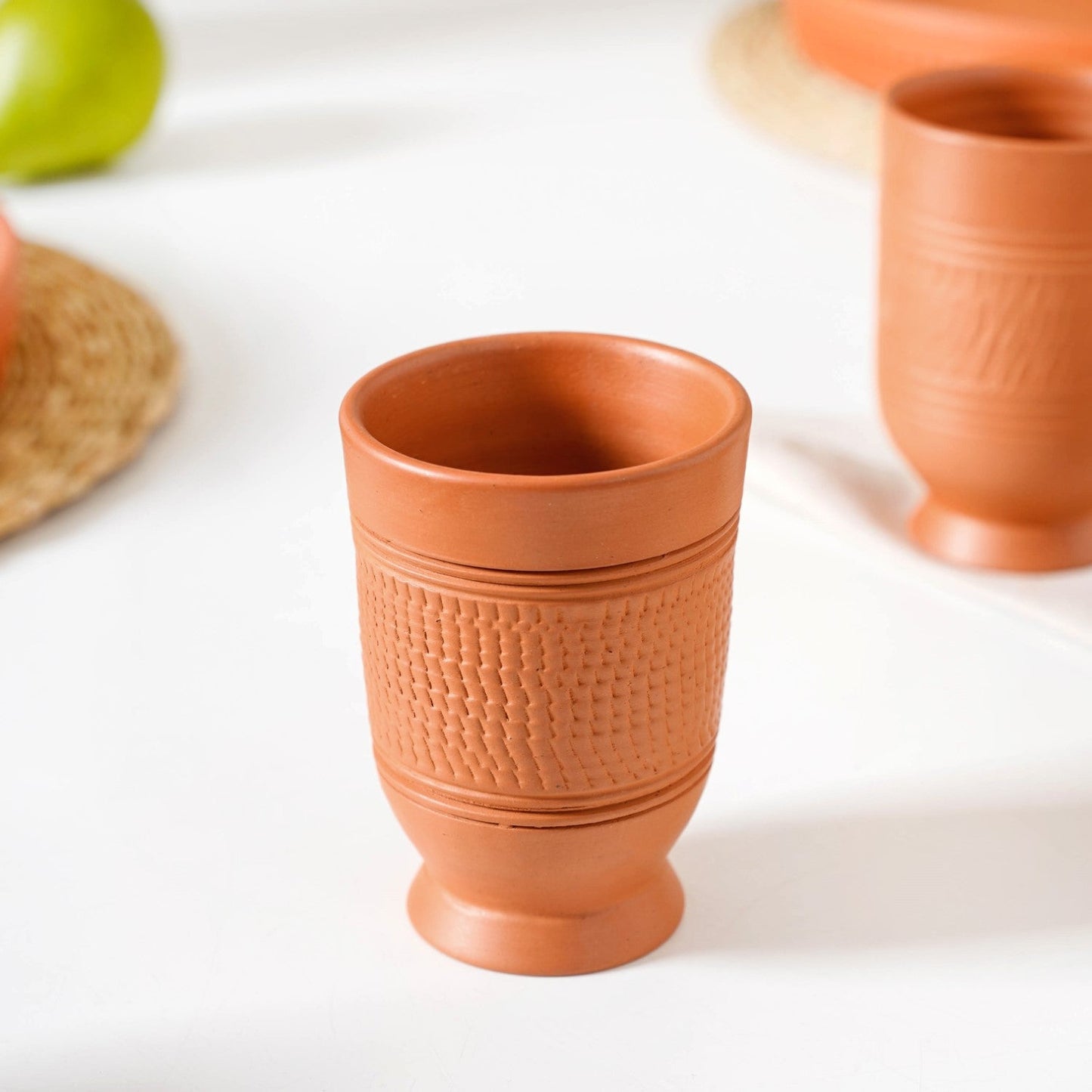 Glaze Free Terracotta Clay Tumblers Set Of 4 300ml