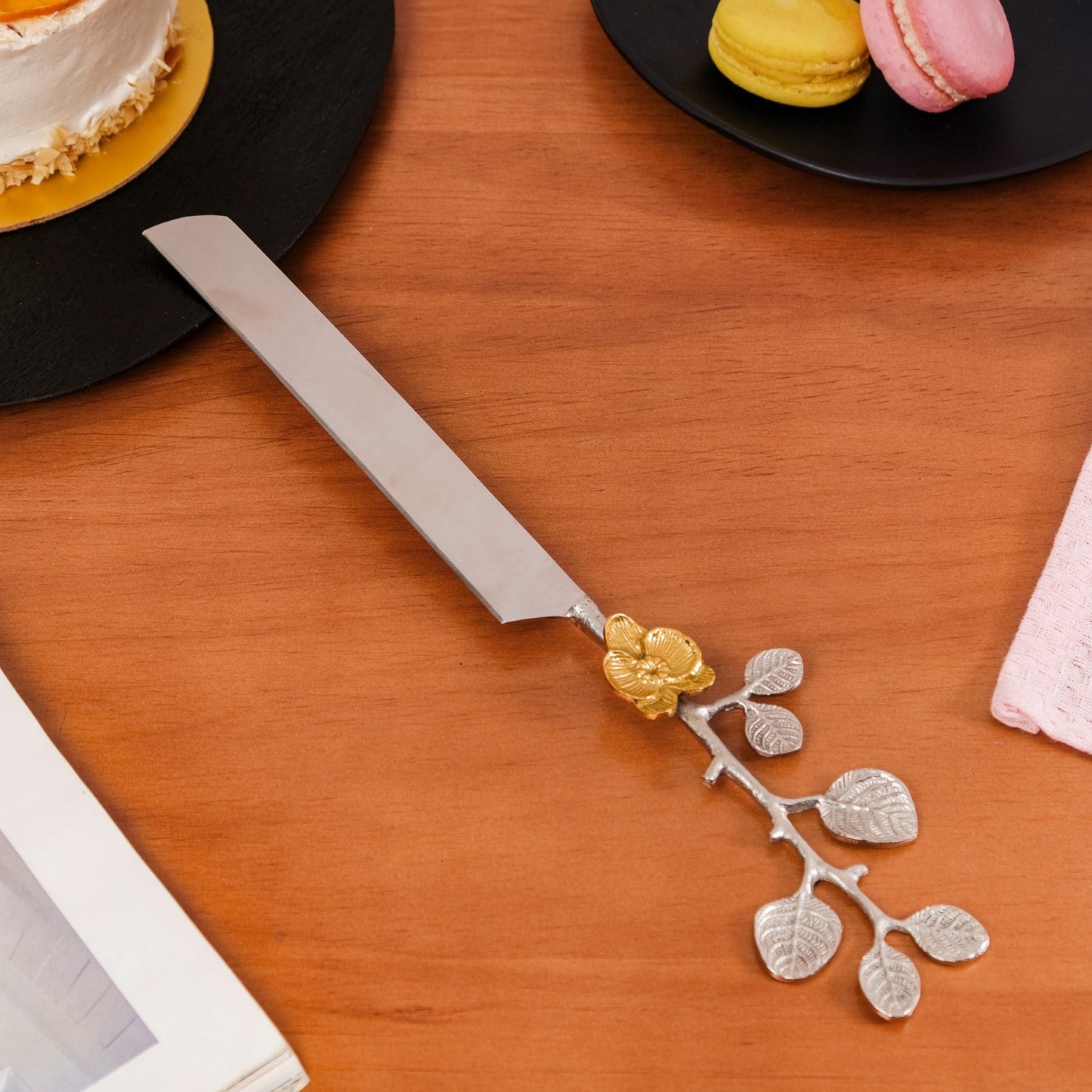 Orchid Garden Cake Knife And Server Set Of 2